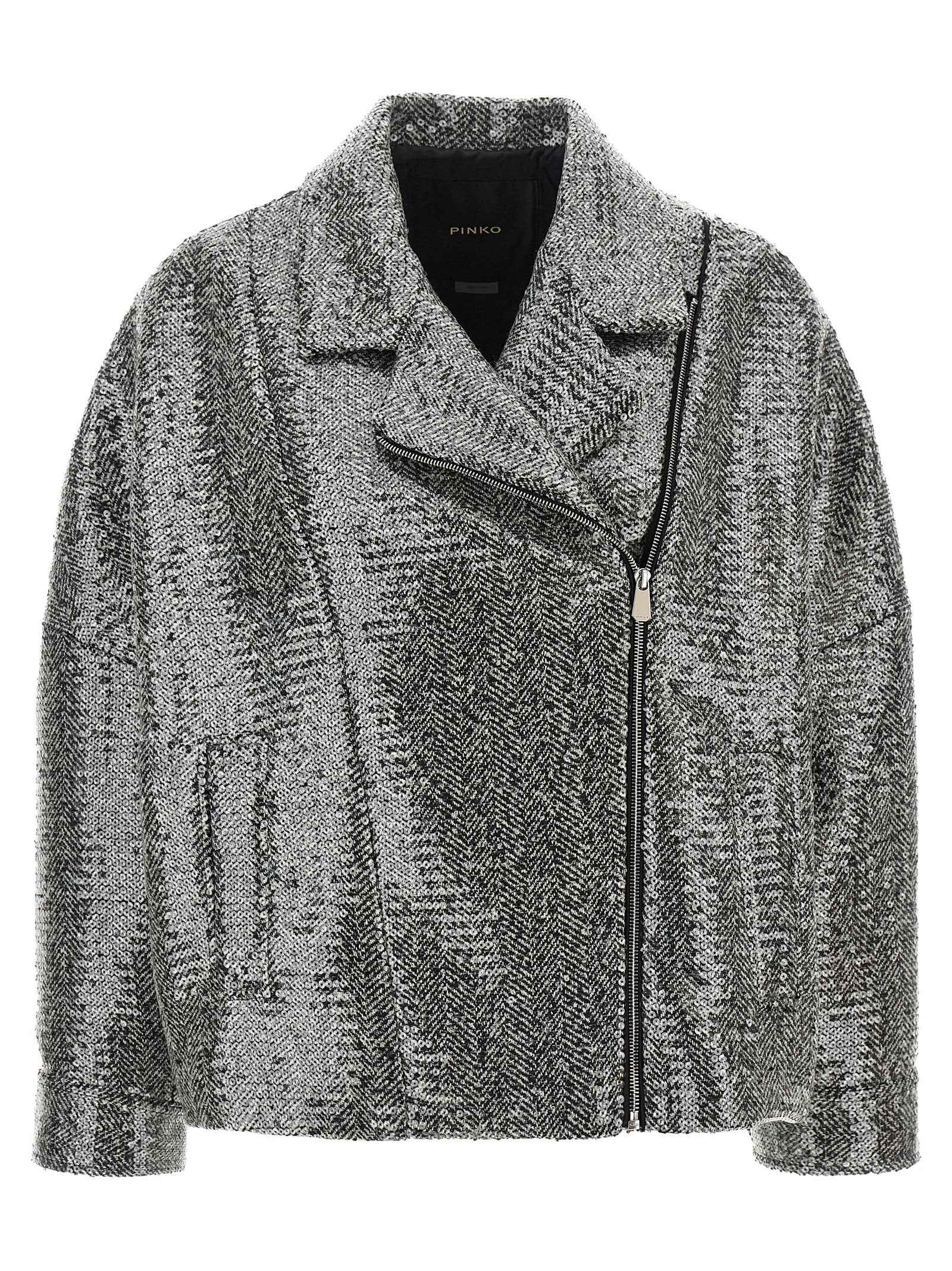 PINKO Silver Polyester Bomber