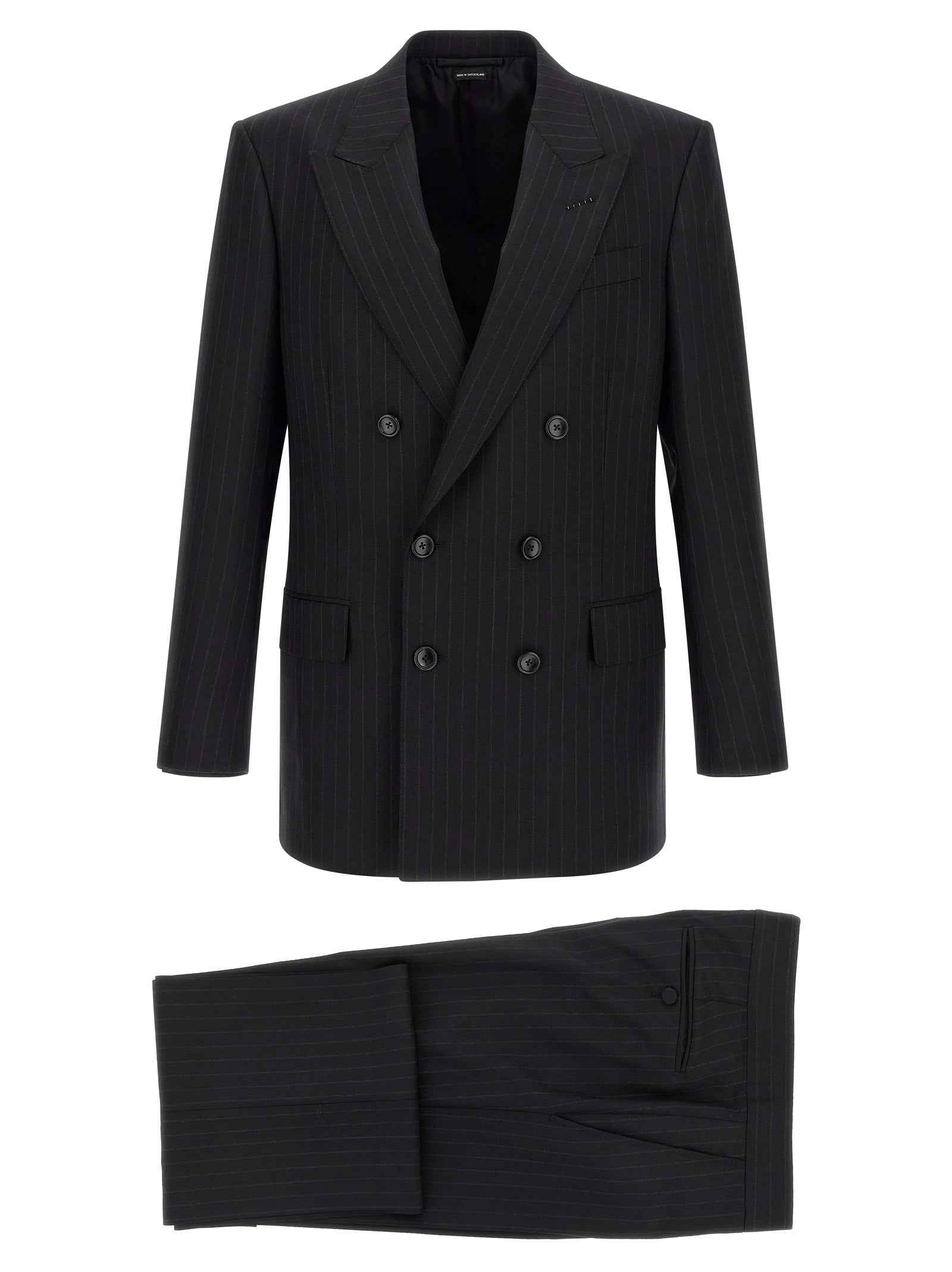 Tom Ford Black Wool Two-Piece Suit