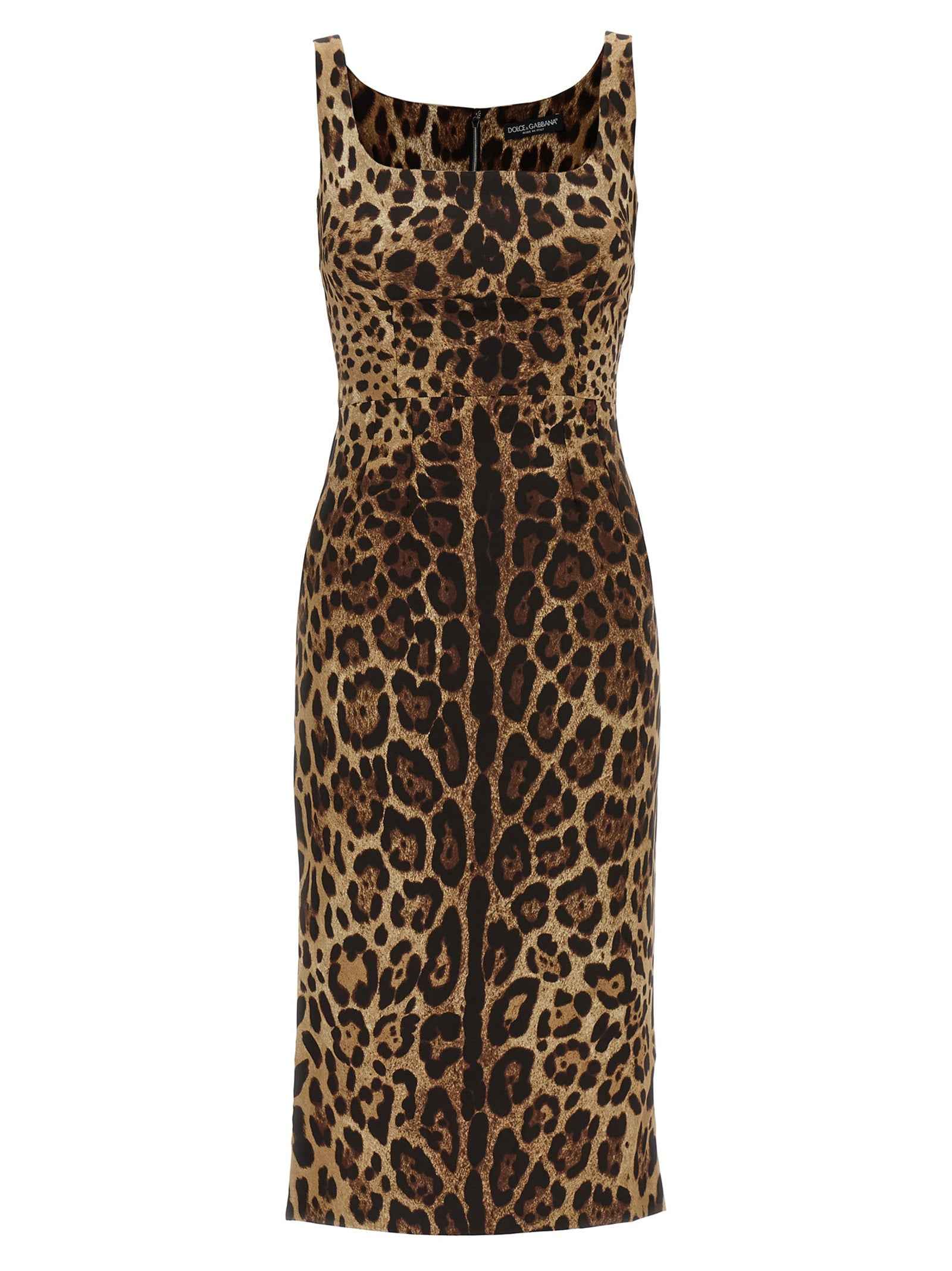 Dolce & Gabbana Brown Silk Midi Dress