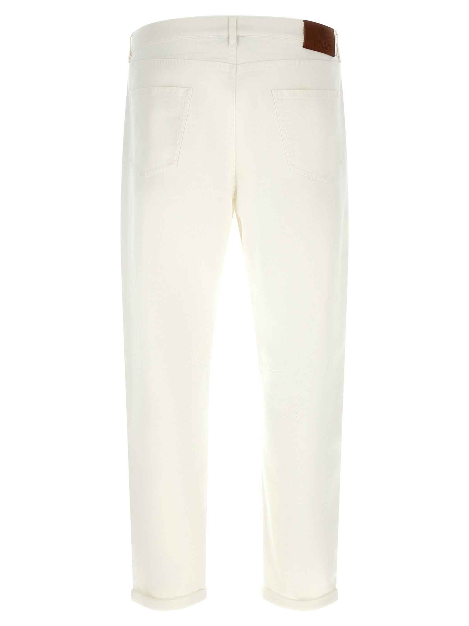 Brunello Cucinelli White Cotton Cropped Jeans