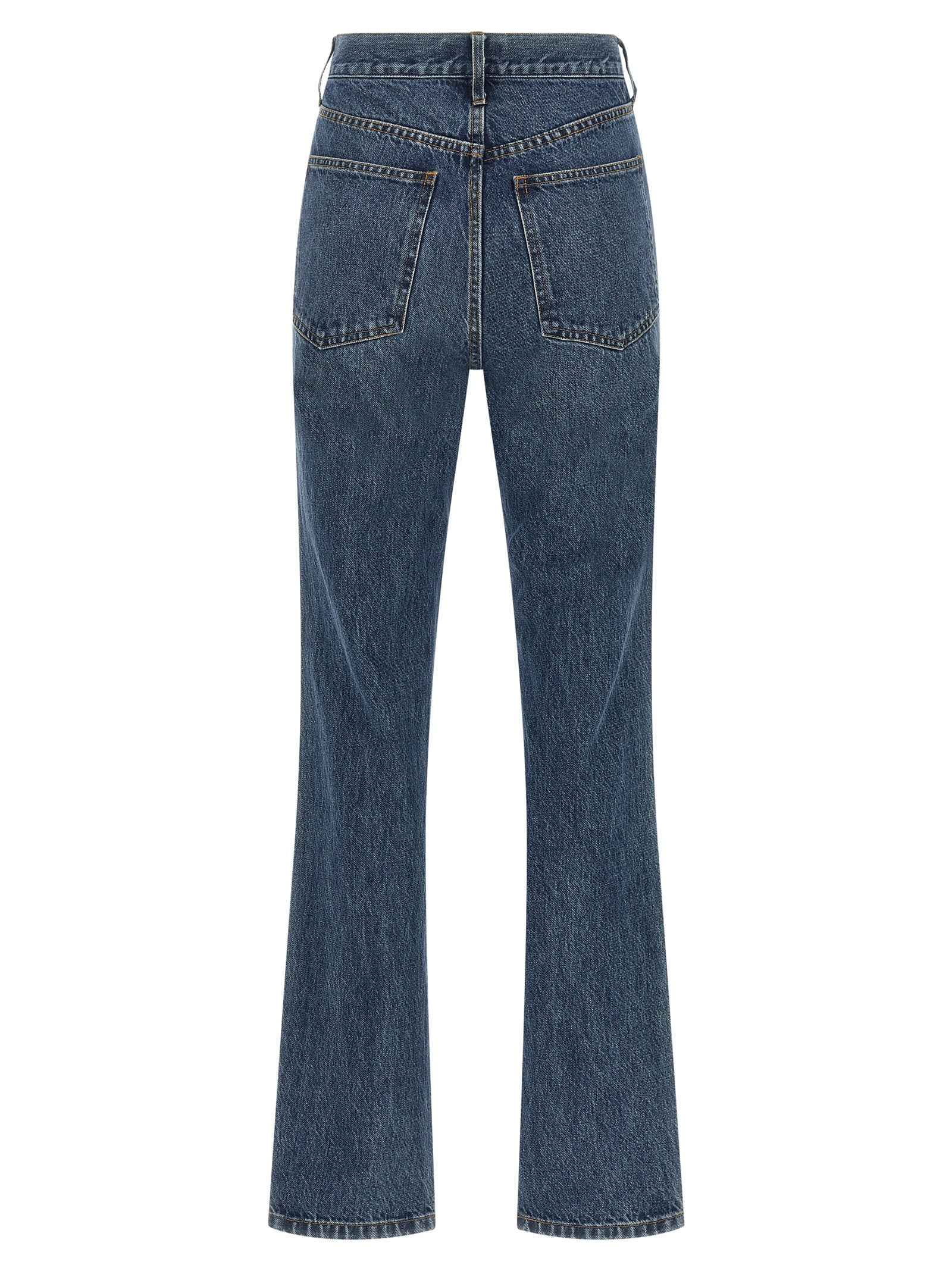 CO Blue Cotton Flared Jeans