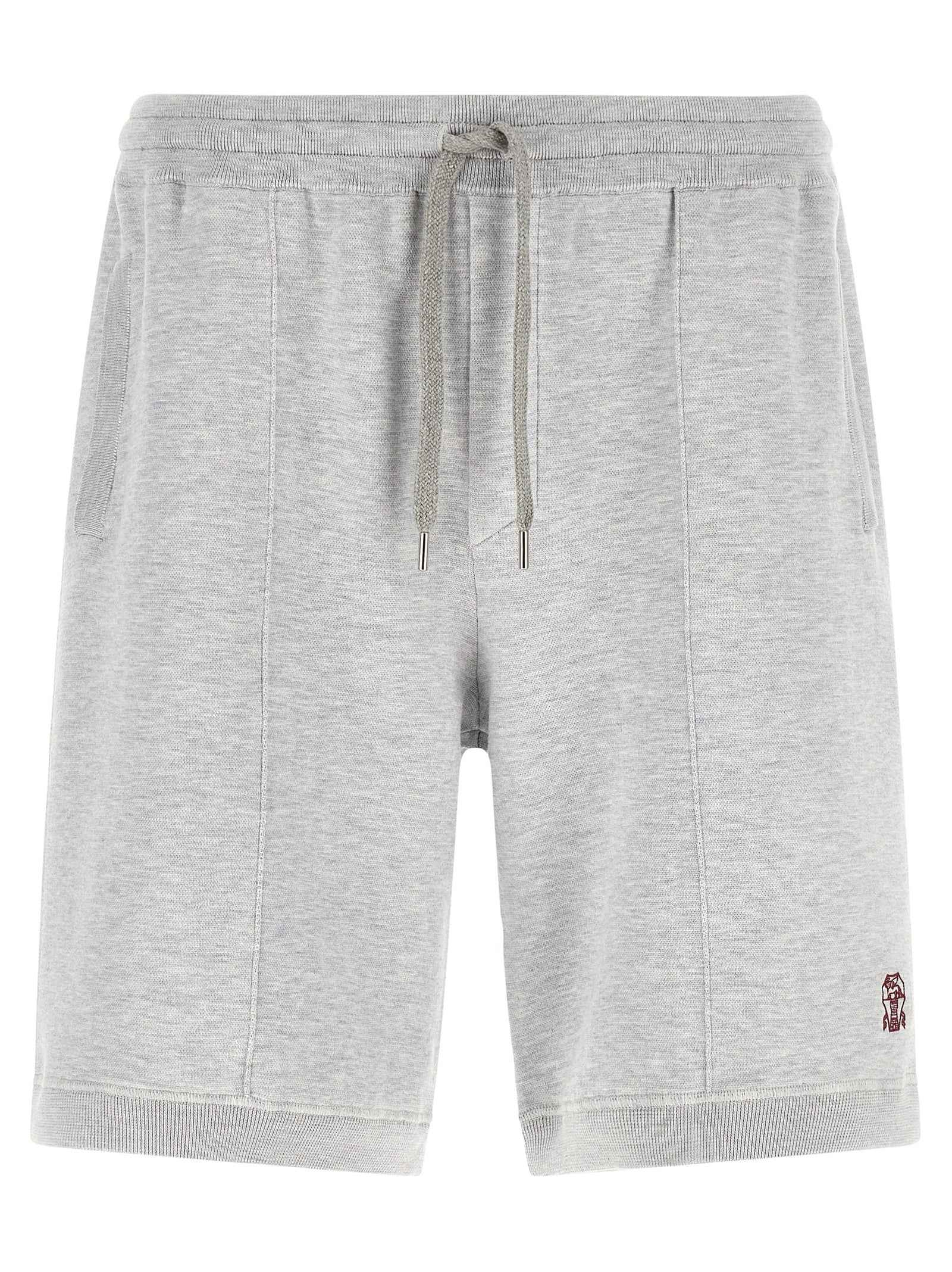 Brunello Cucinelli Gray Silk Bermuda Shorts