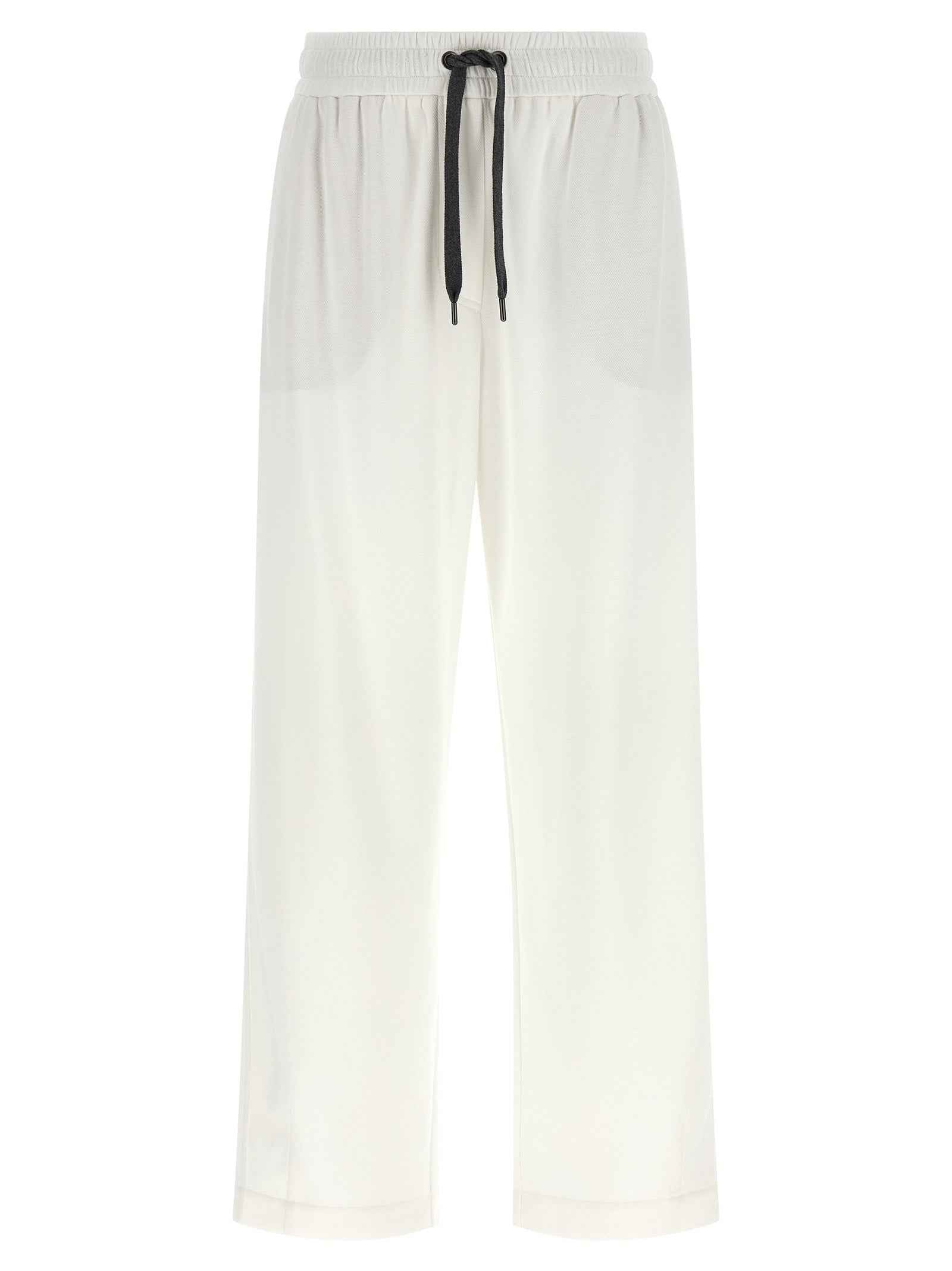 Brunello Cucinelli White Cotton Joggers (Workout Pants)