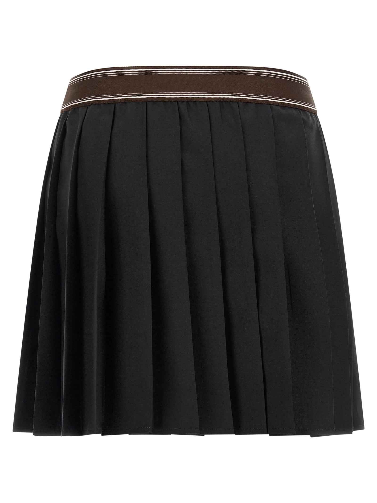 Versace Black Wool Long Skirt