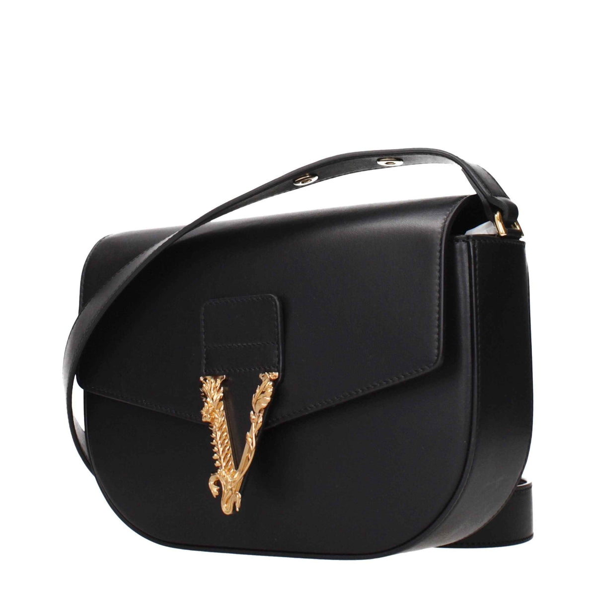 Versace Black Leather Crossbody Bag