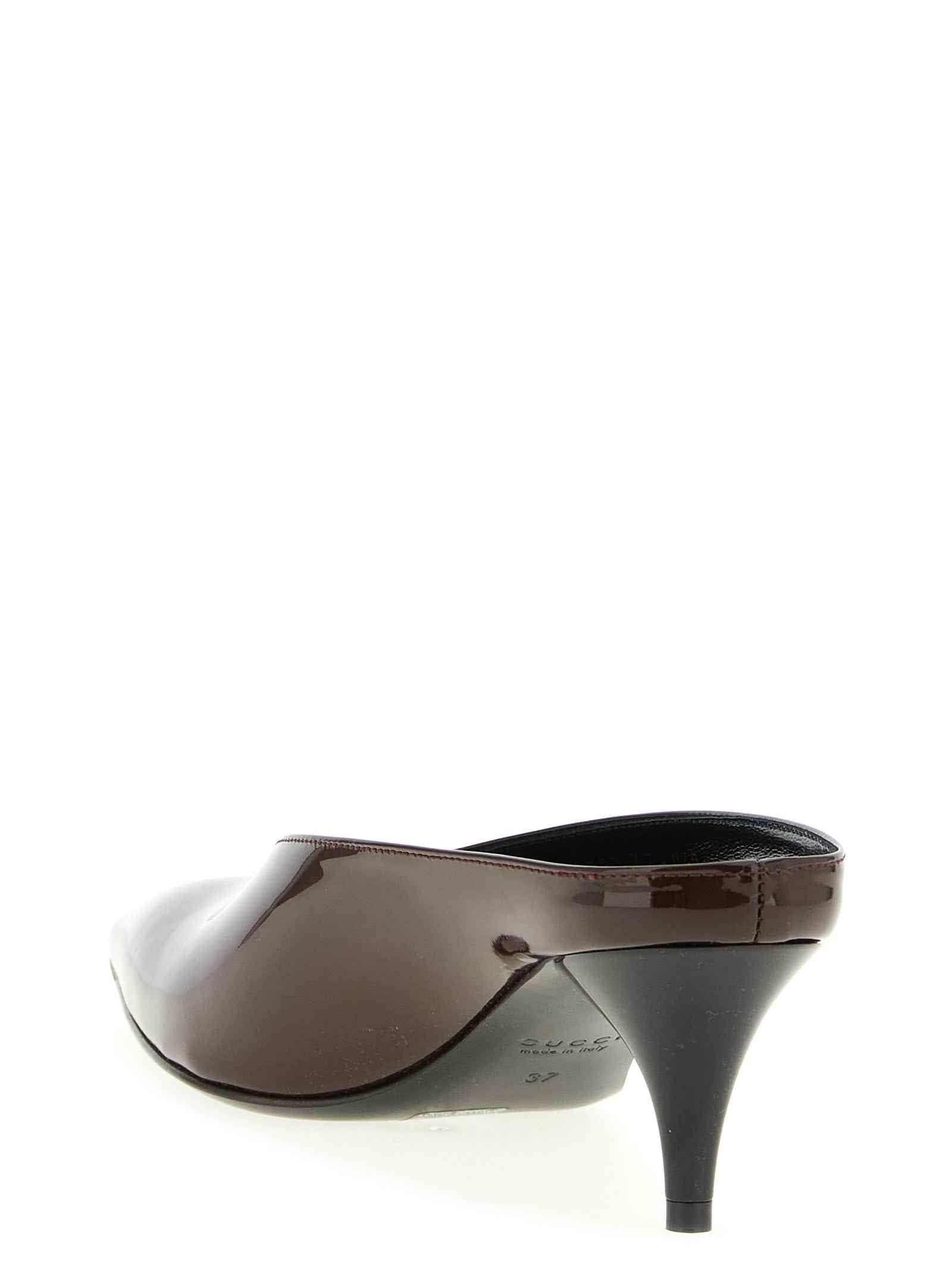 Gucci Bordeaux Calfskin Mid Heel Pumps