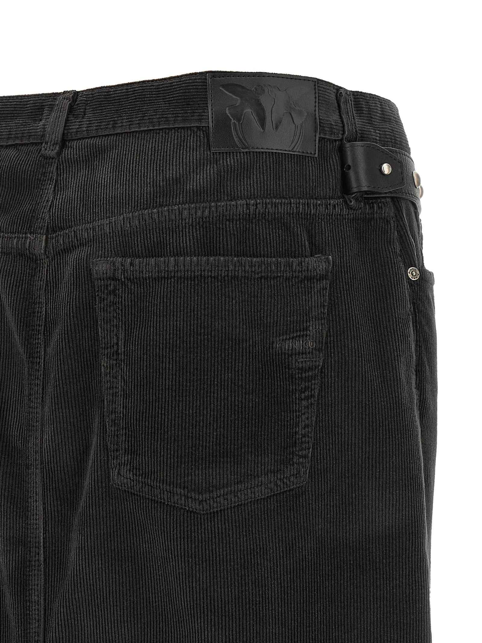 PINKO Black Cotton Midi Skirt