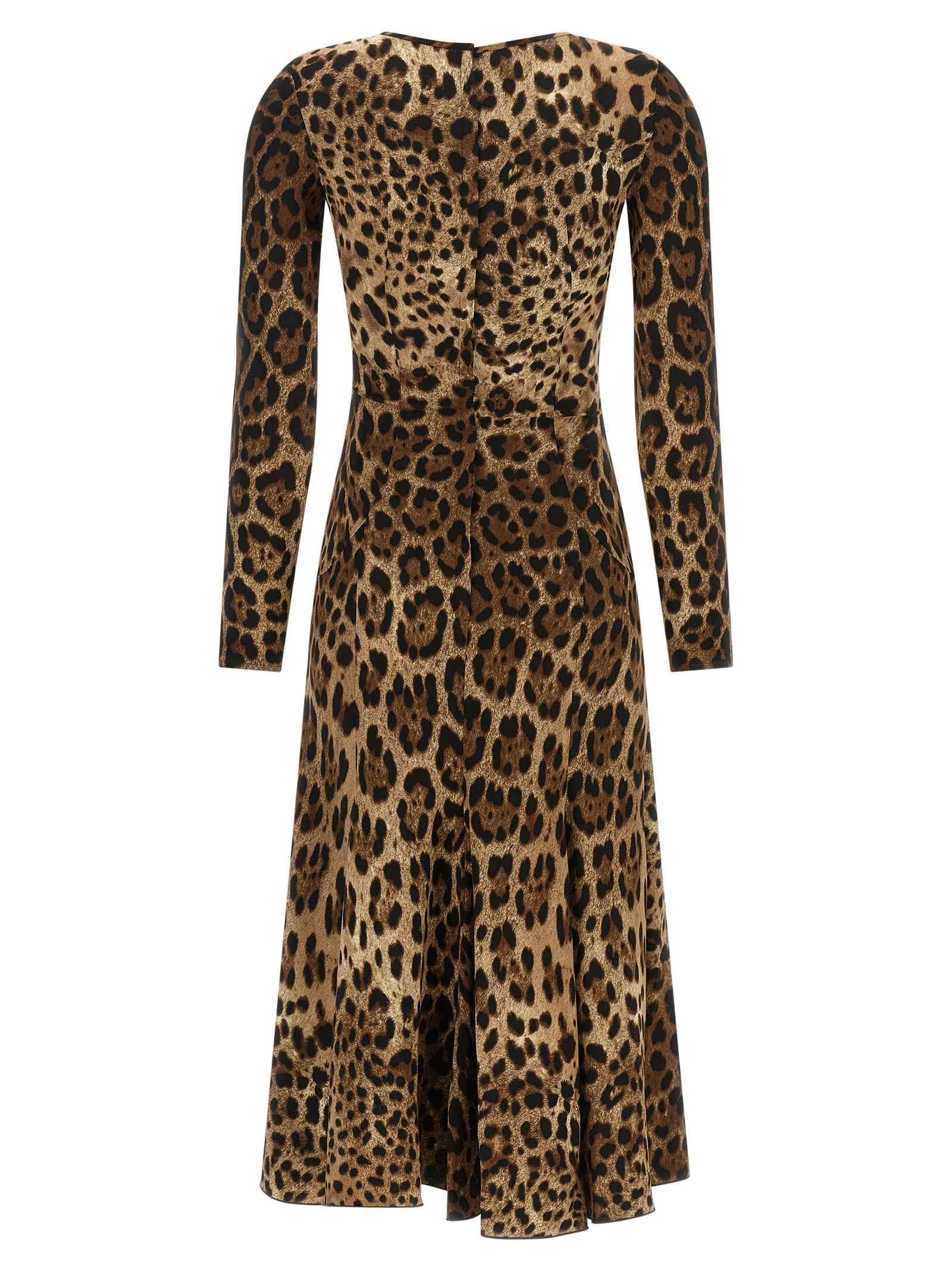 Dolce & Gabbana Brown Viscose Midi Dress