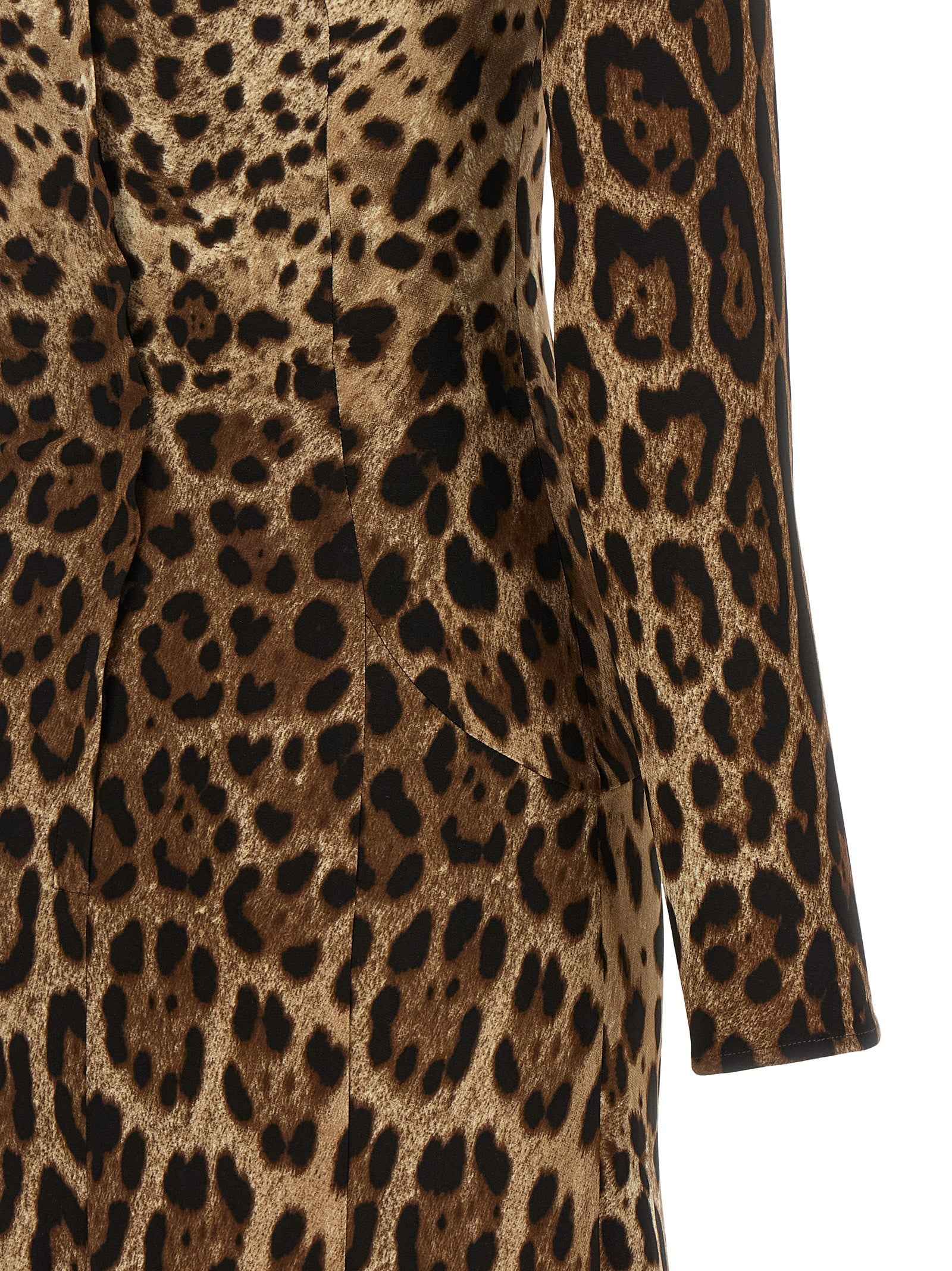 Dolce & Gabbana Brown Viscose Midi Dress