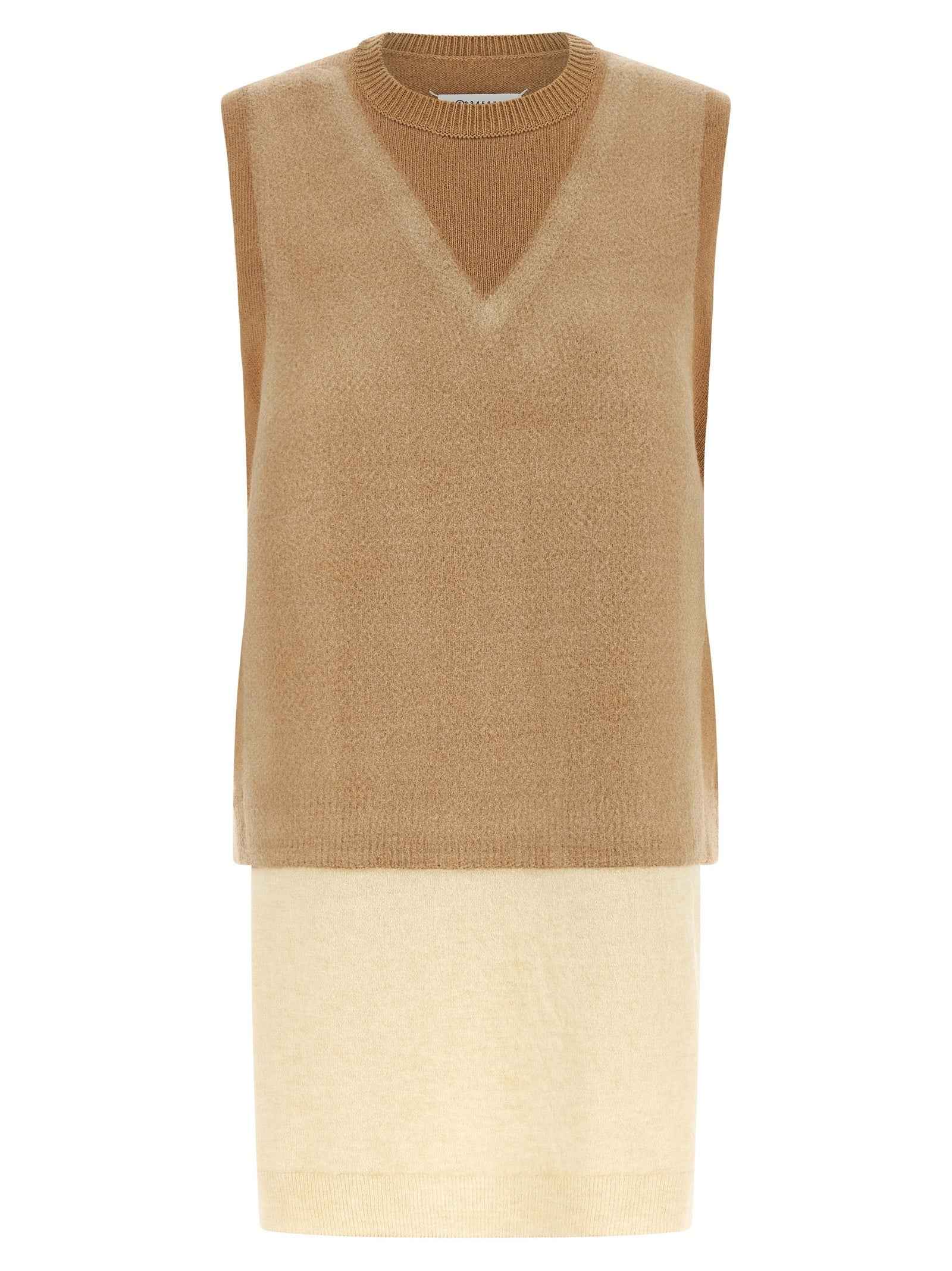 Maison Margiela Beige Virgin Wool Sleeveless Jacket