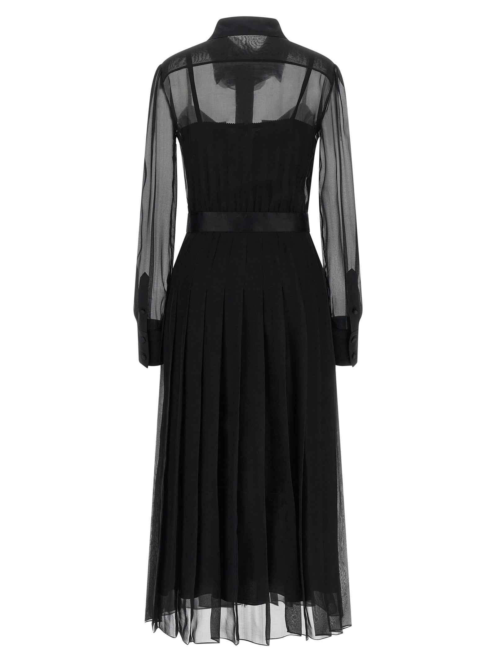 Dolce & Gabbana Black Silk Midi Dress