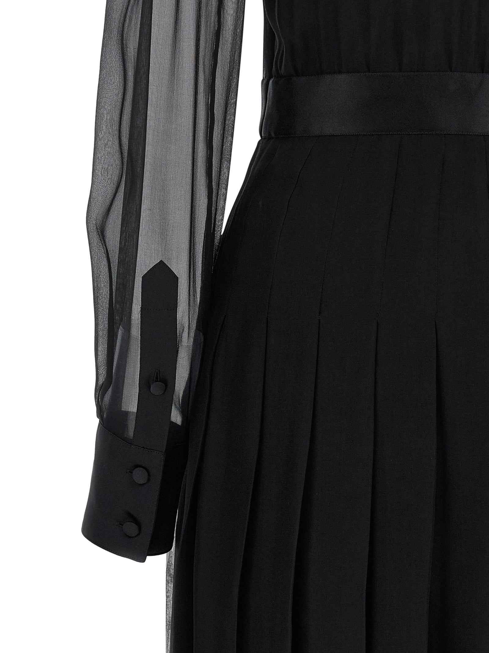 Dolce & Gabbana Black Silk Midi Dress