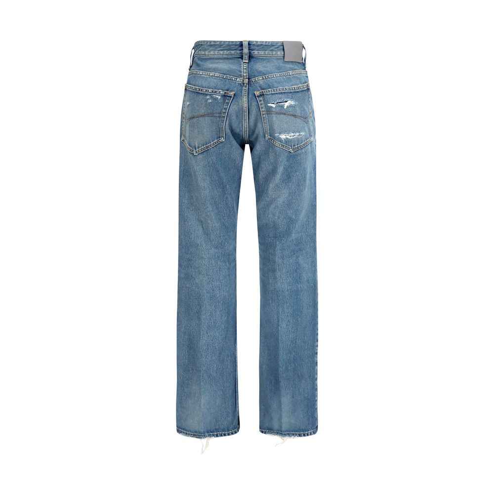 Balenciaga Blue Cotton Straight-Leg Jeans