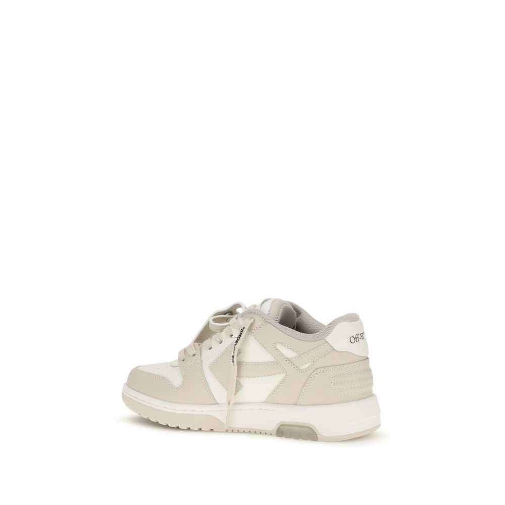 Off-White Beige Calf Leather Bos Taurus Low Top Sneakers