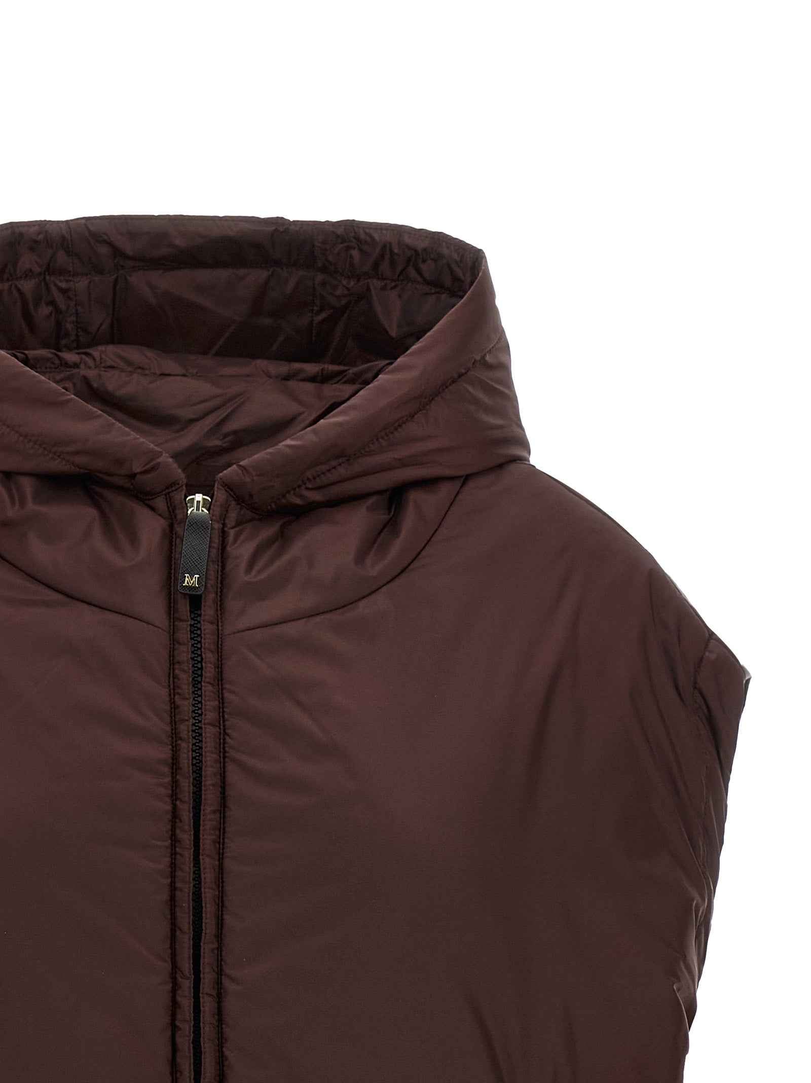 Max Mara Bordeaux Polyester Sleeveless Jacket