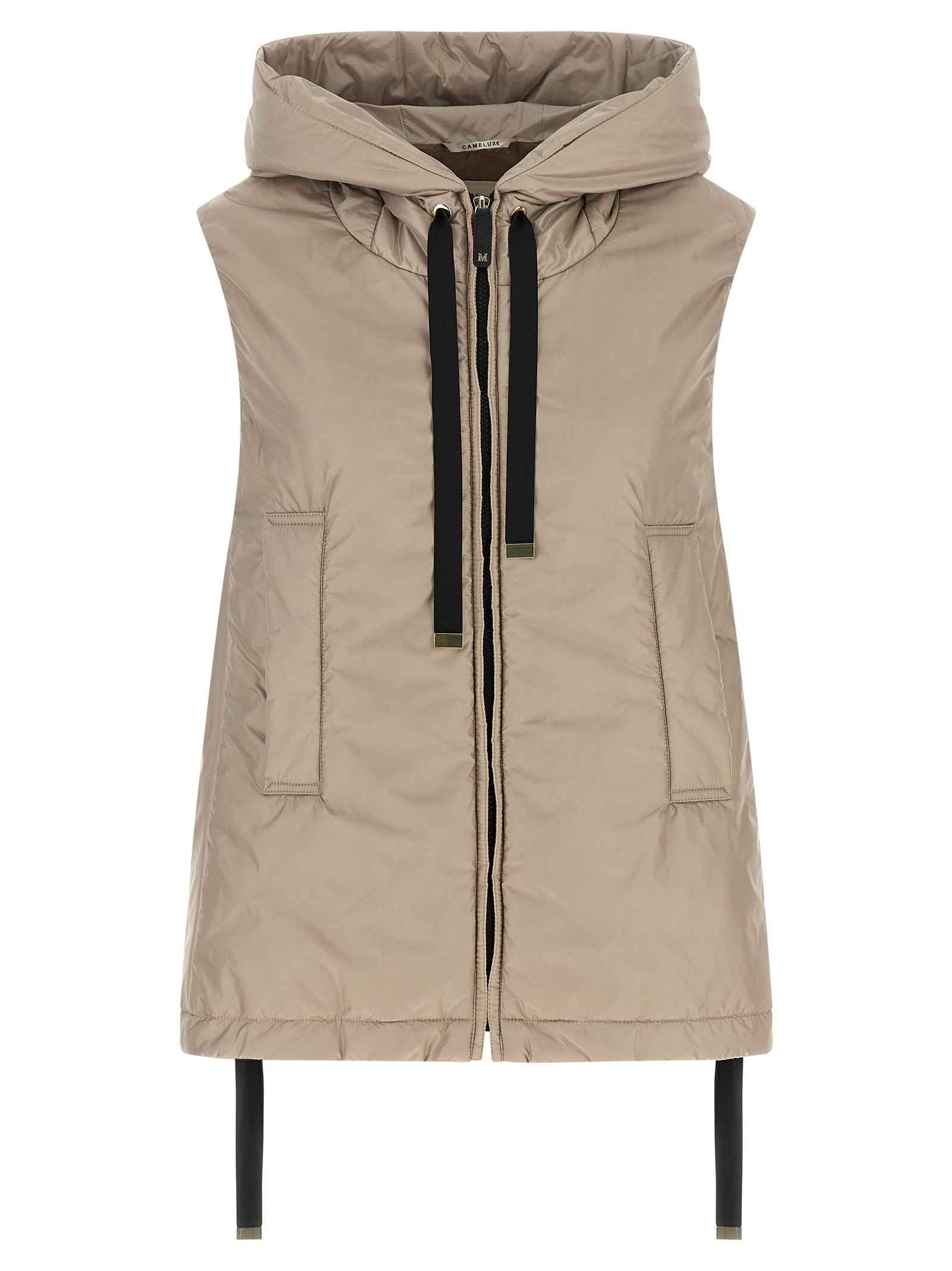 Max Mara Beige Polyester Sleeveless Jacket