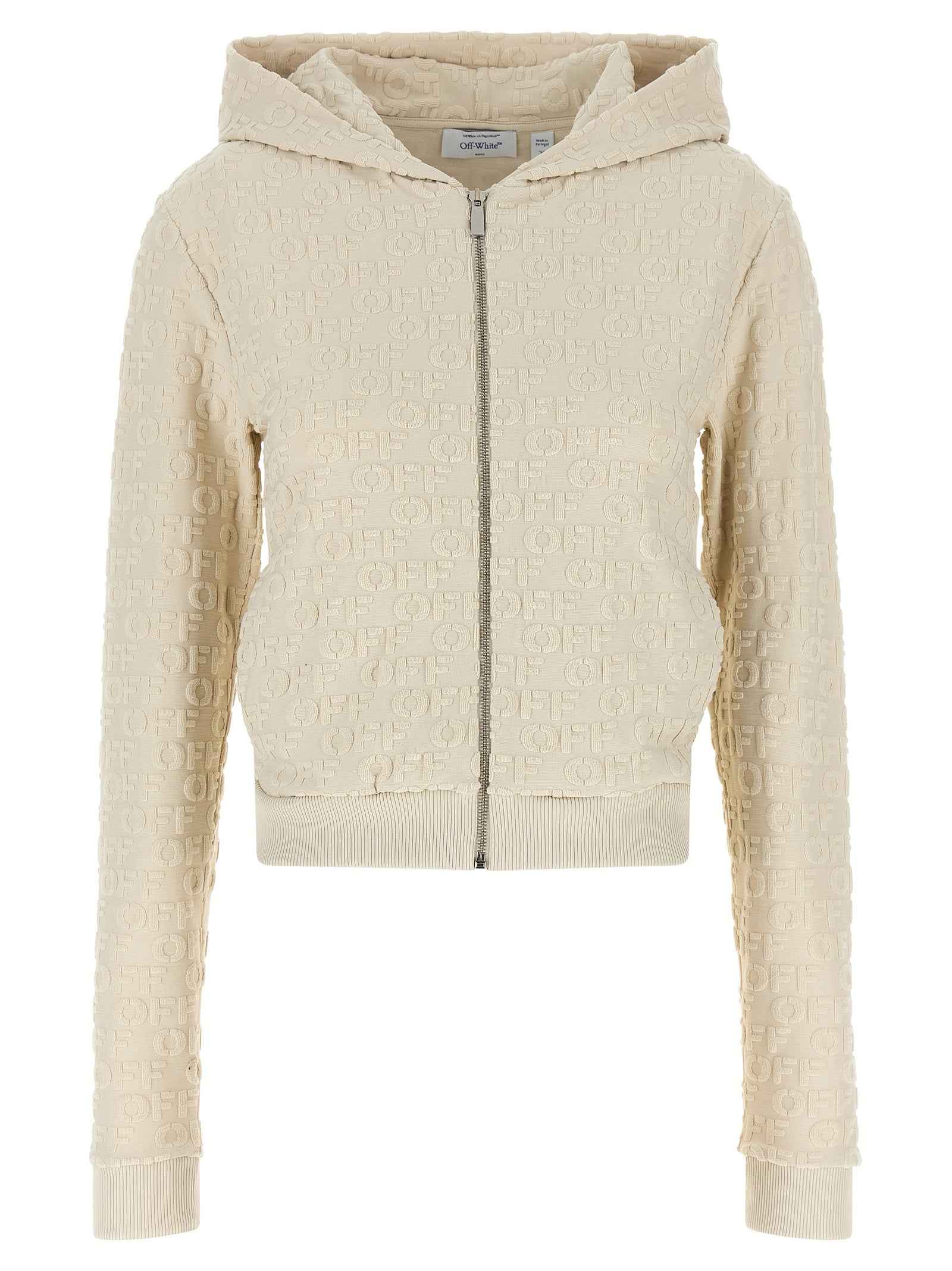 Off-White Beige Cotton Sweatshirt