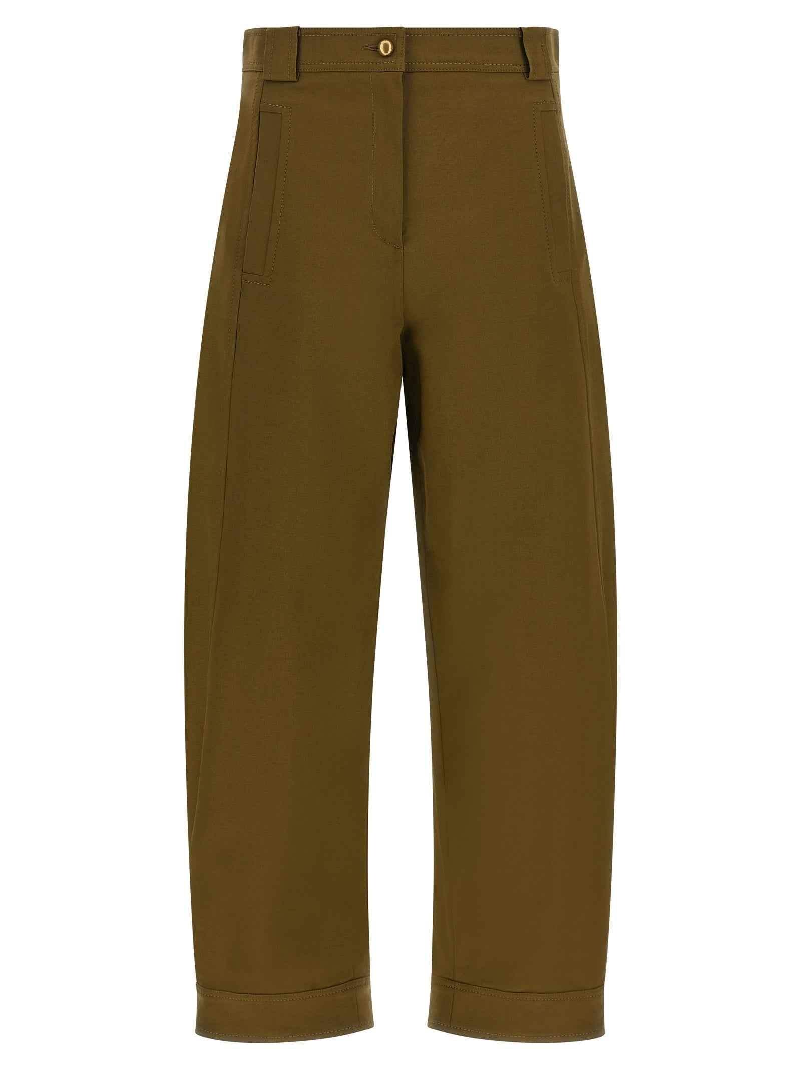 Max Mara Bicolor Cotton Cropped Pants