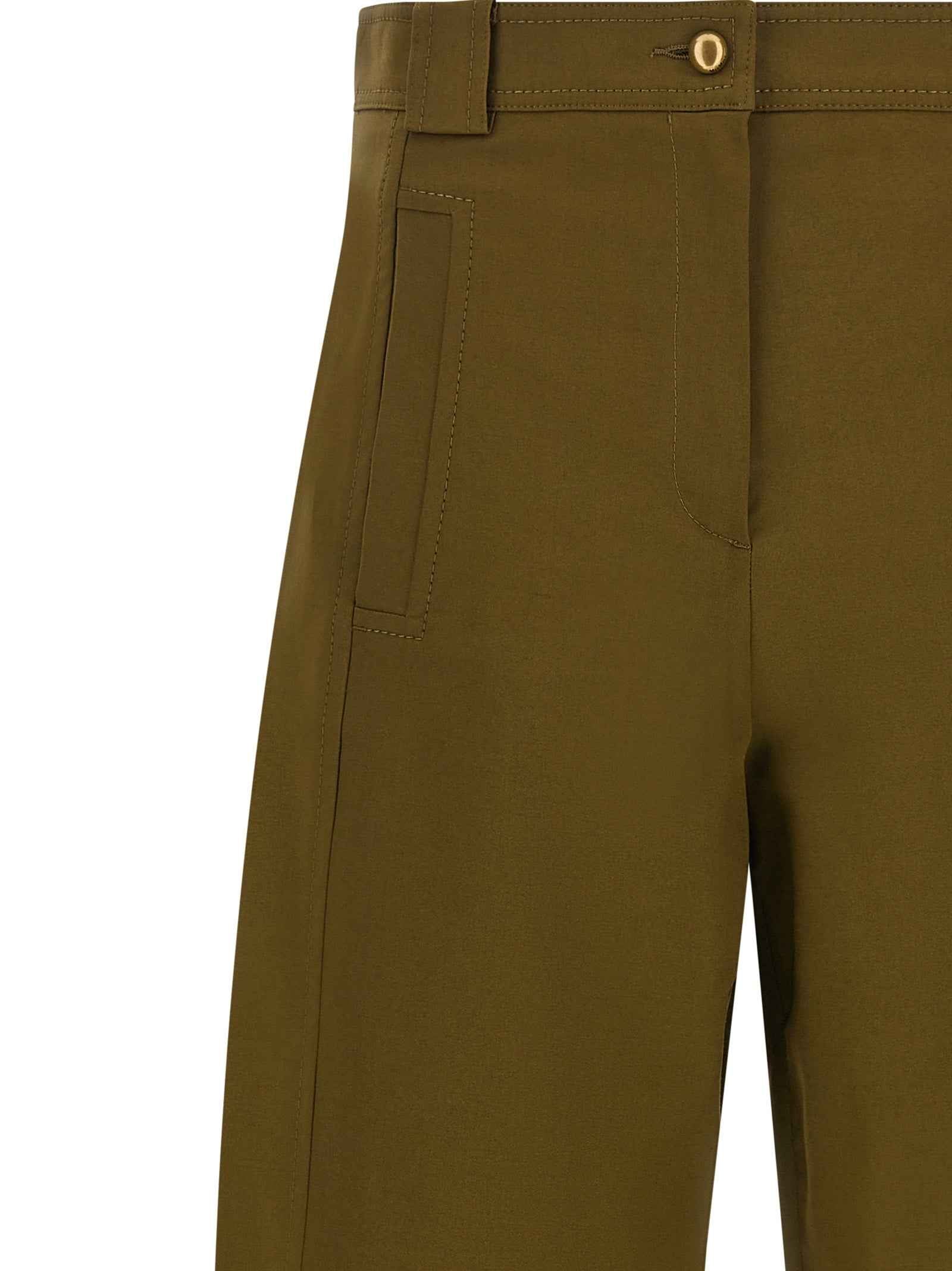Max Mara Bicolor Cotton Cropped Pants