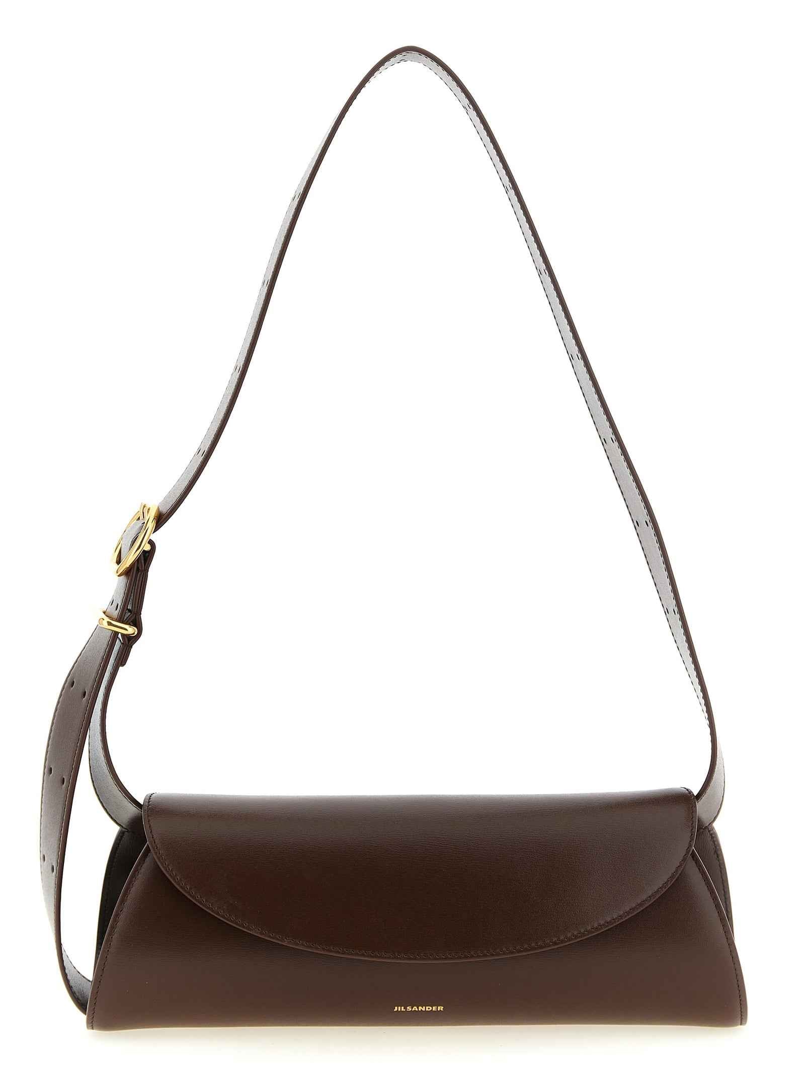 Jil Sander Brown Calfskin Shoulder Bag