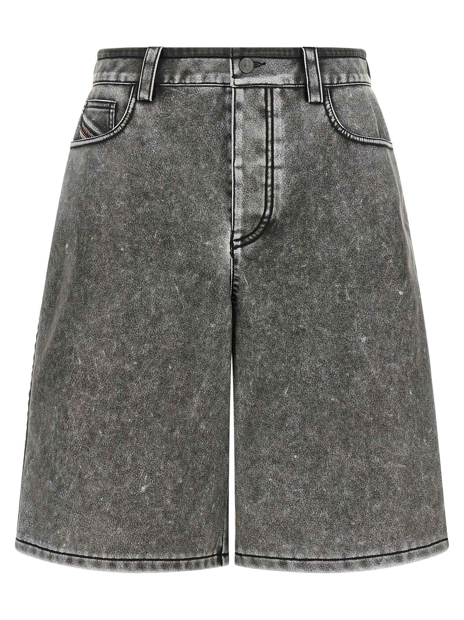 Diesel Gray Polyethylene Bermuda Shorts