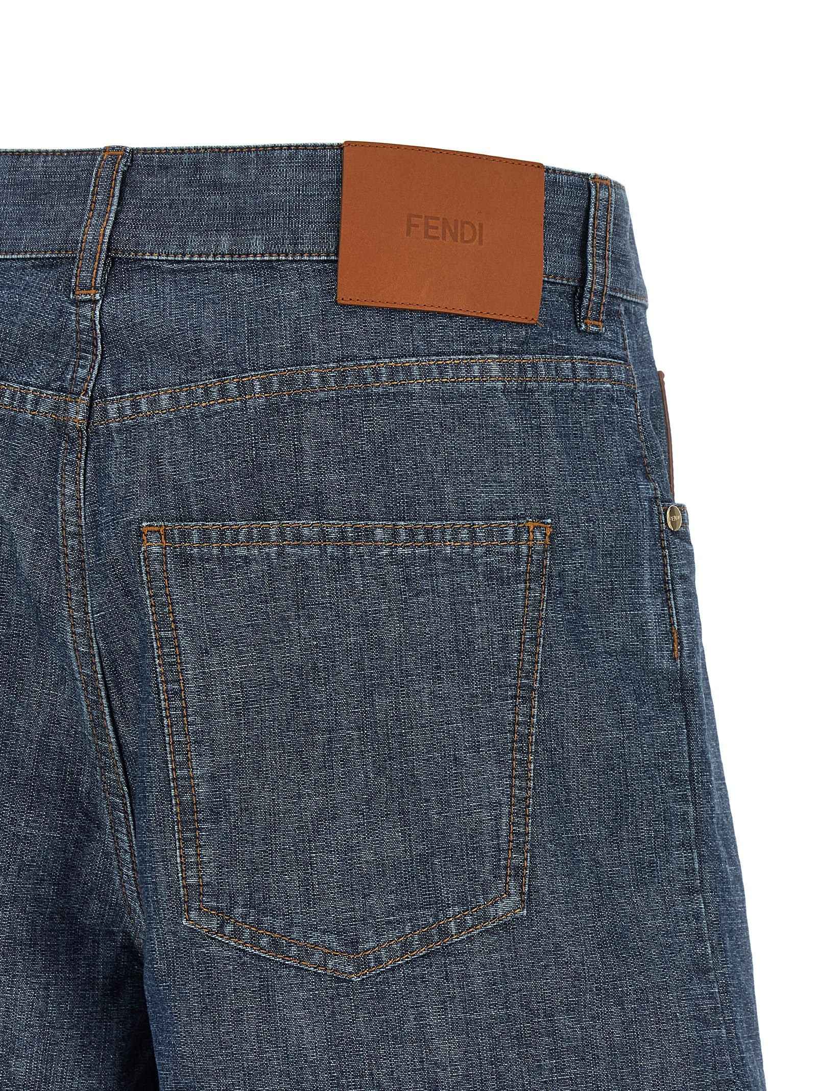 Fendi Blue Cotton Bermuda Shorts
