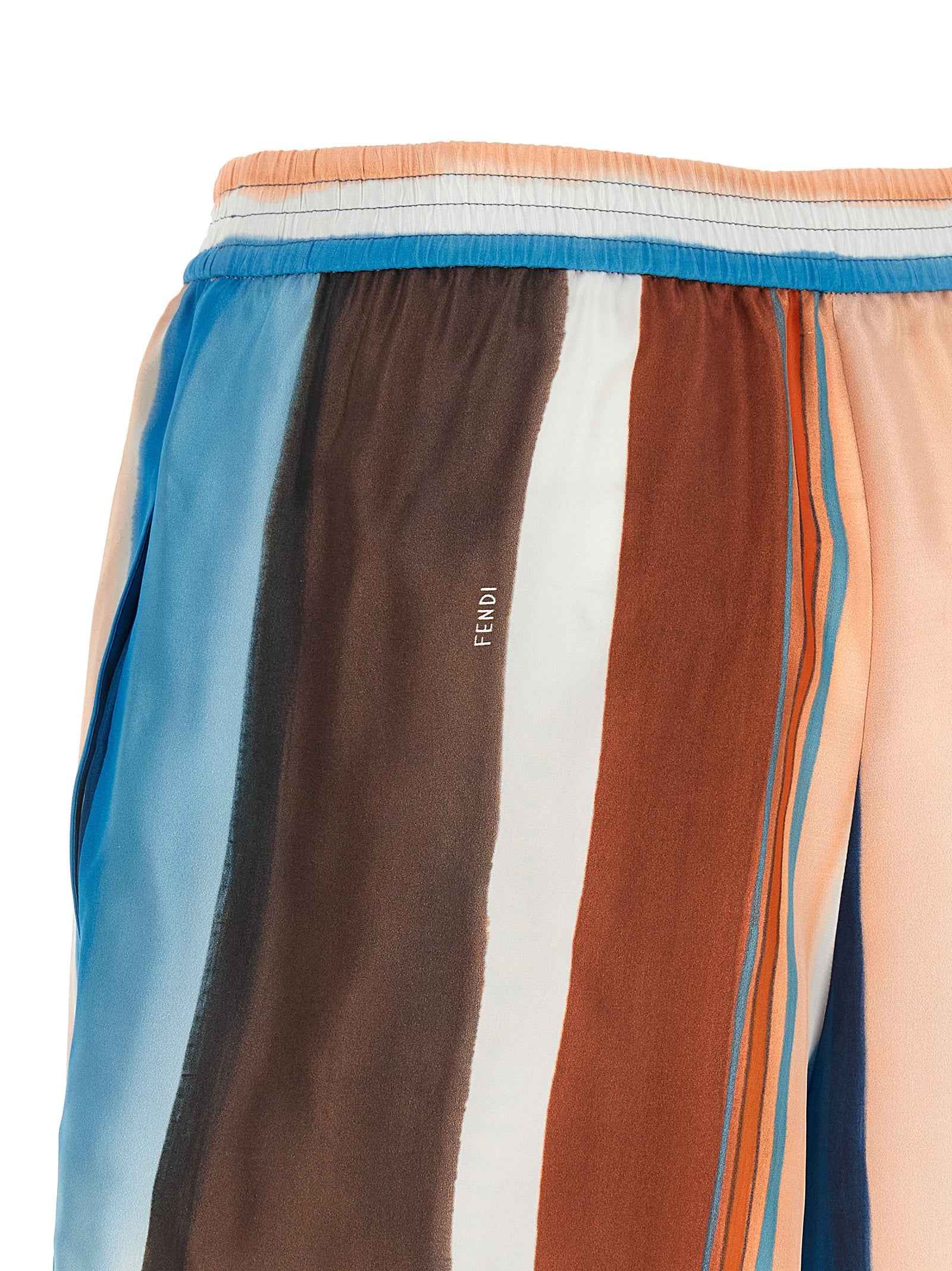 Fendi Multicolor Silk Bermuda Shorts