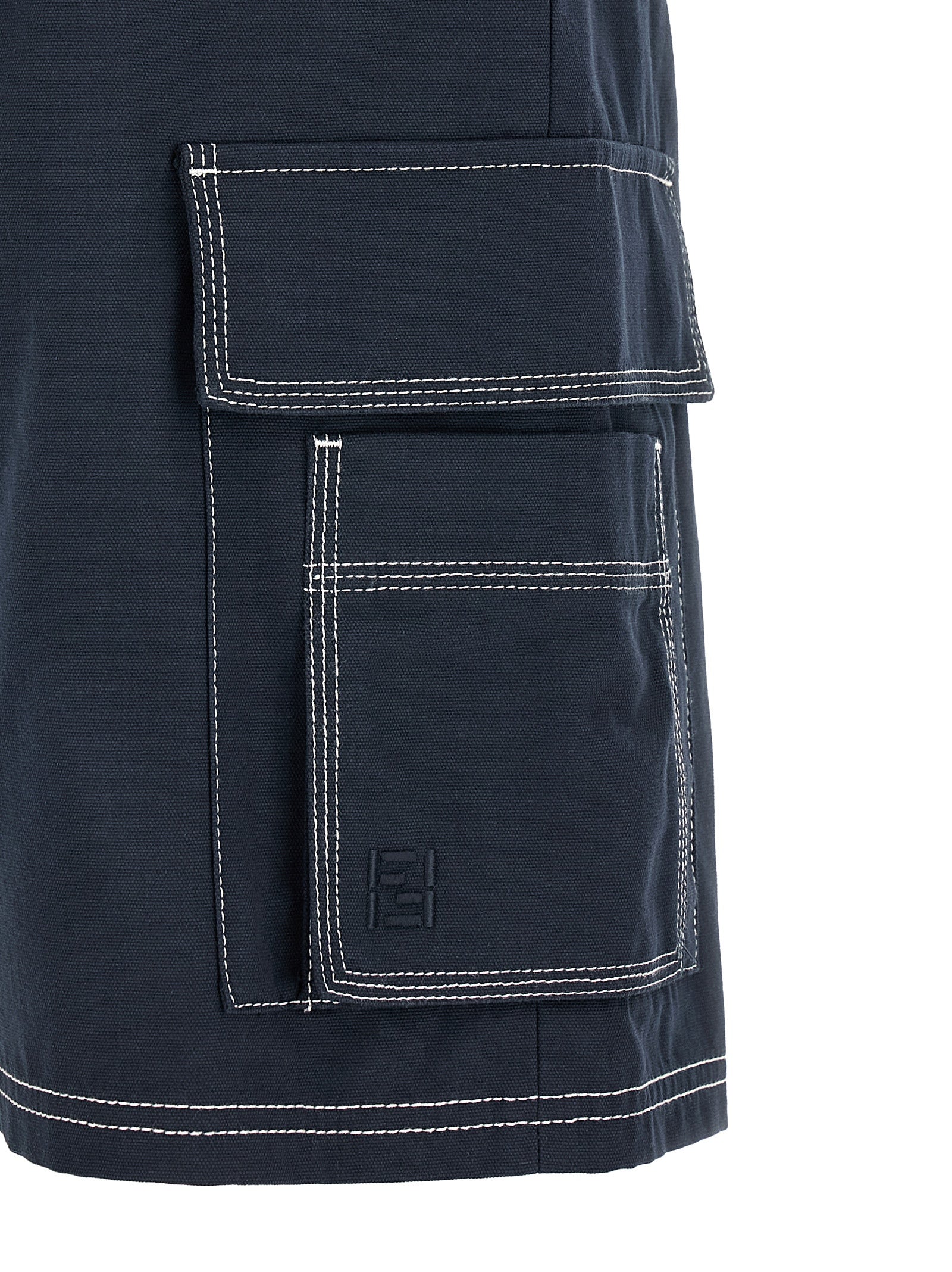 Fendi Blue Cotton Bermuda Shorts