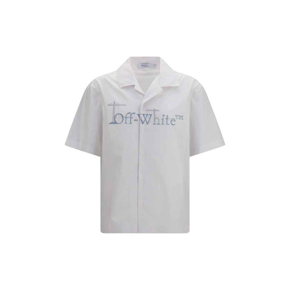 Off-White White Cotton Pattern Shirt