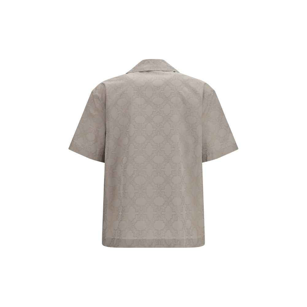 Off-White Beige Cotton Pattern Shirt