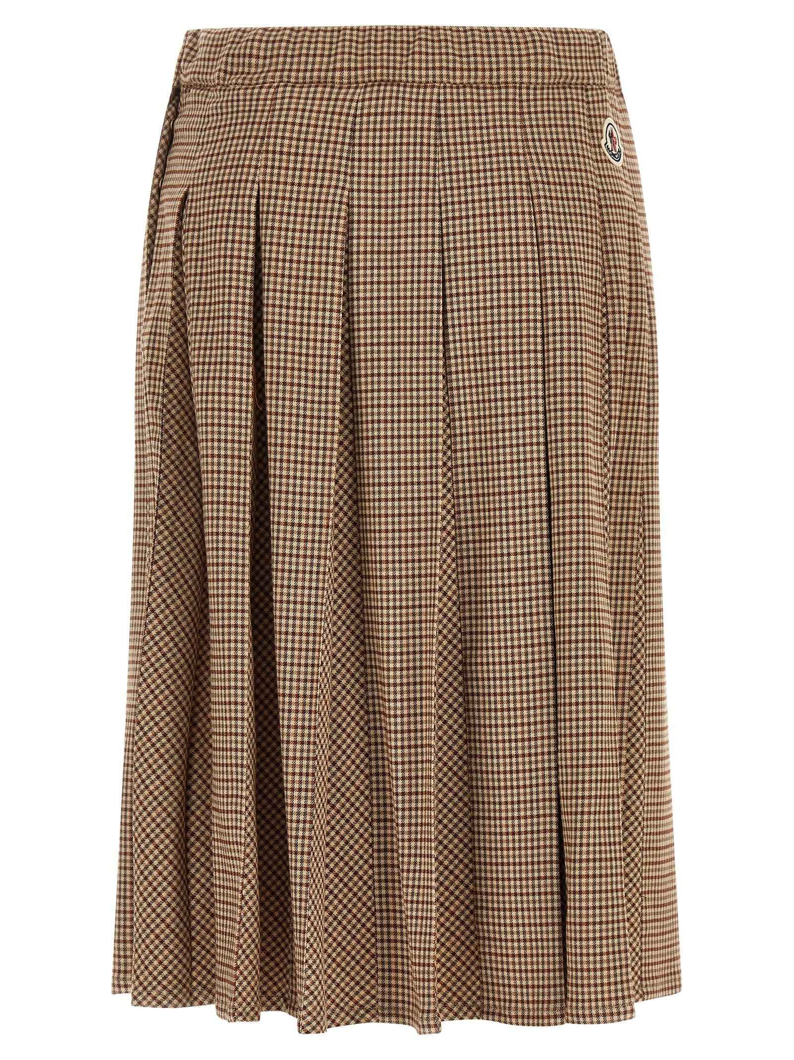 Moncler Beige Viscose Midi Skirt