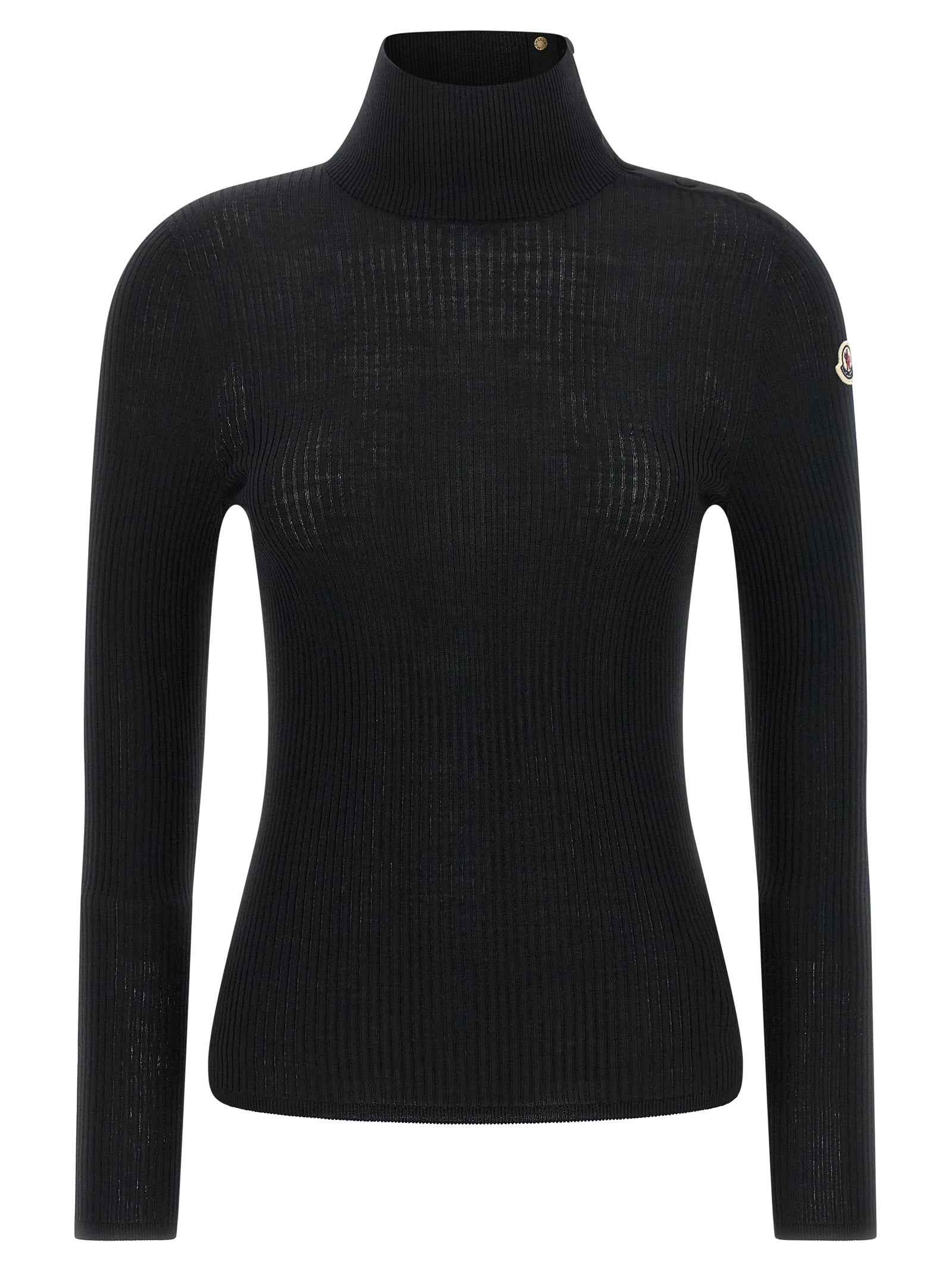 Moncler Black Virgin Wool Cardigan