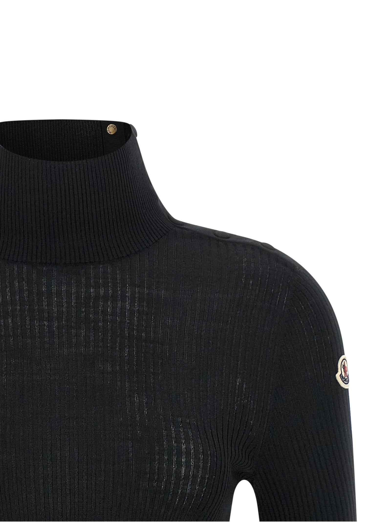 Moncler Black Virgin Wool Cardigan