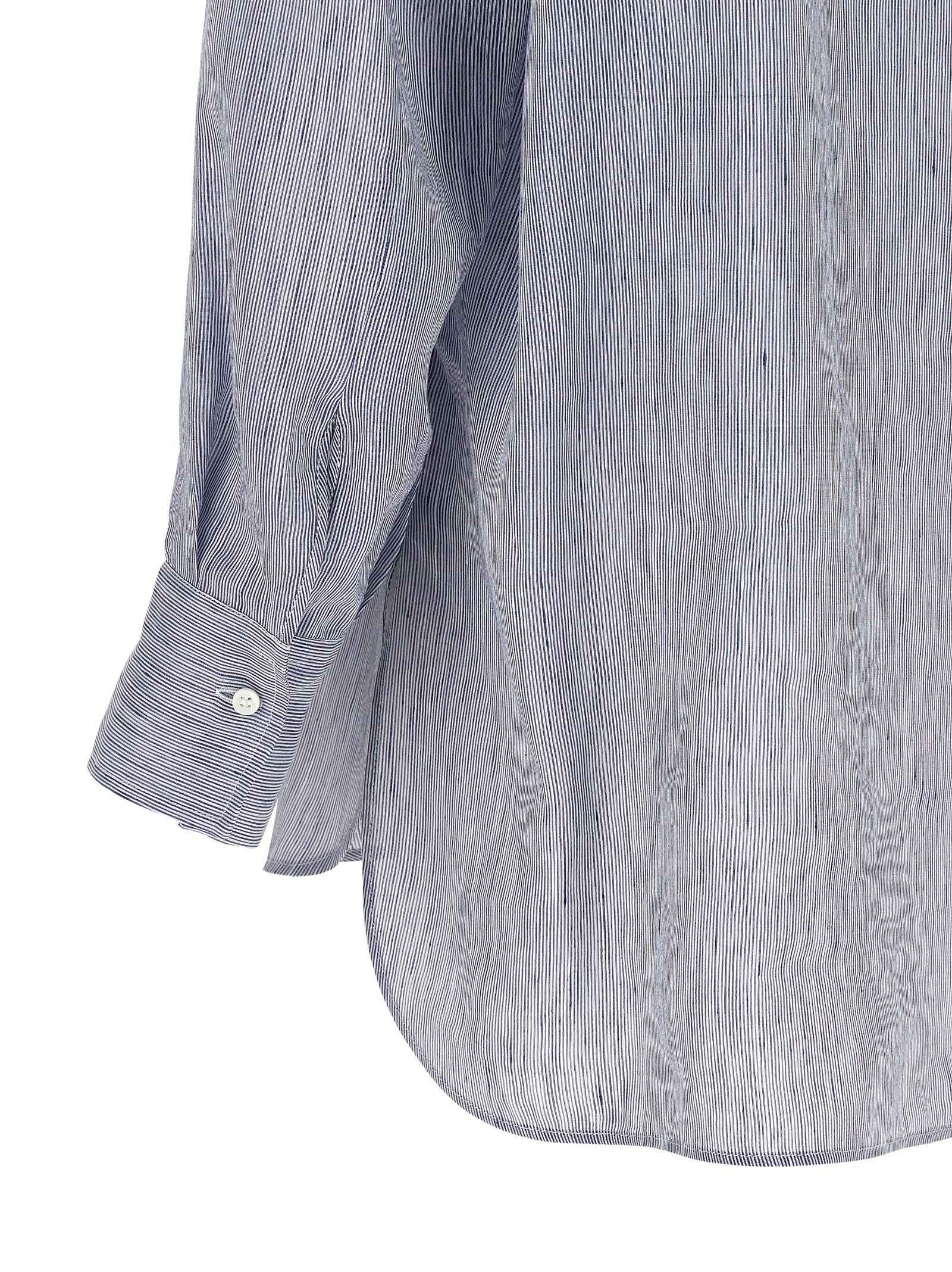 Brunello Cucinelli Blue Linen Blouse
