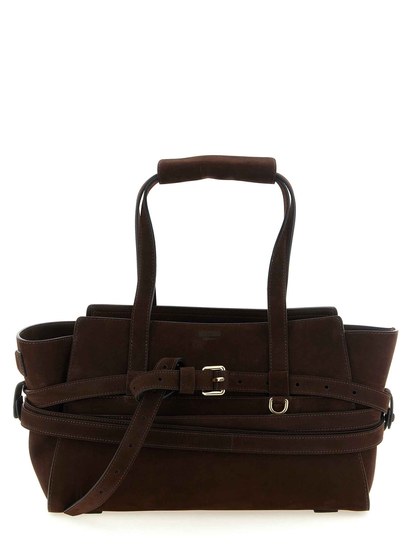 Moschino Brown Calfskin Handbag