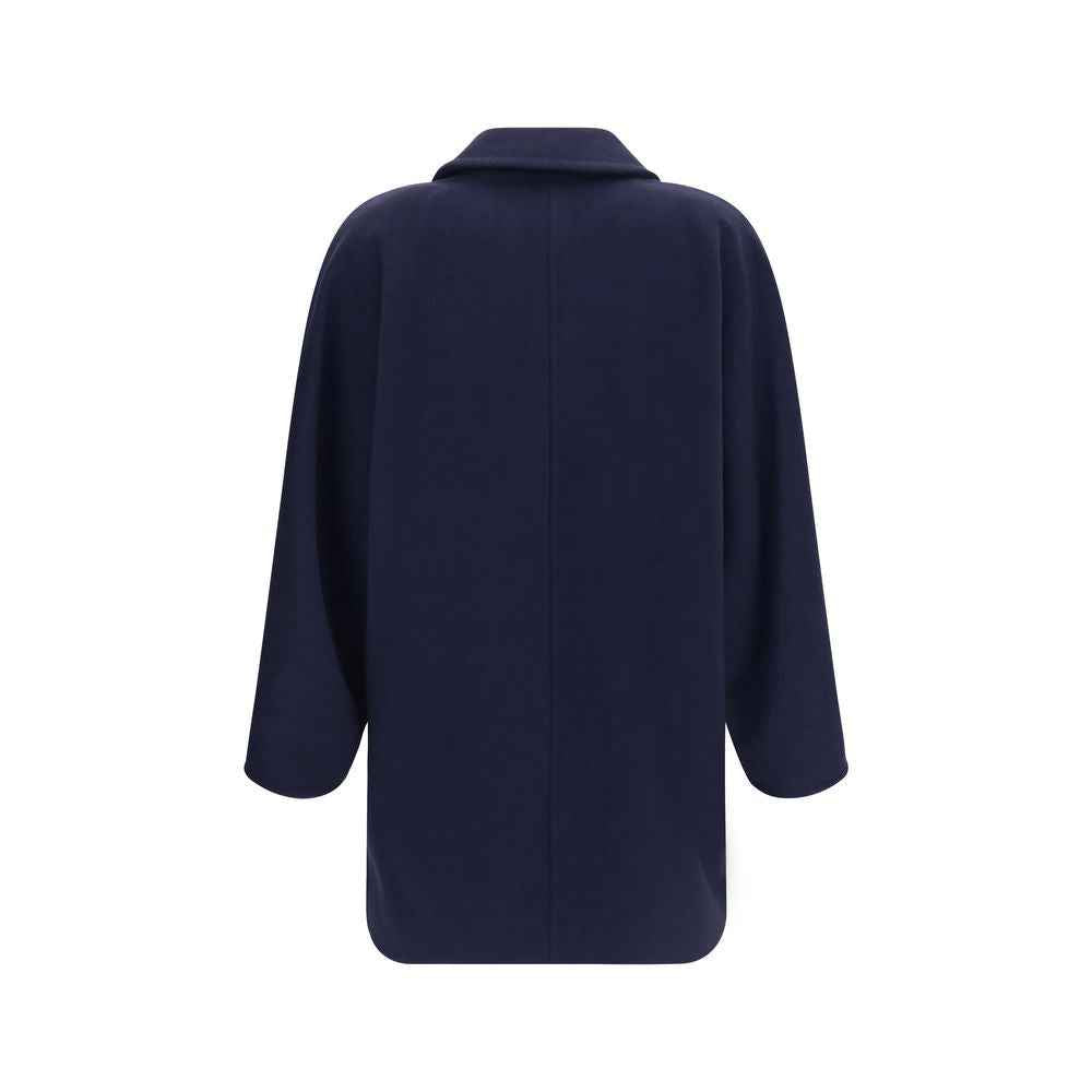 Max Mara Blue Wool Oves Aries Full-Length Jacket