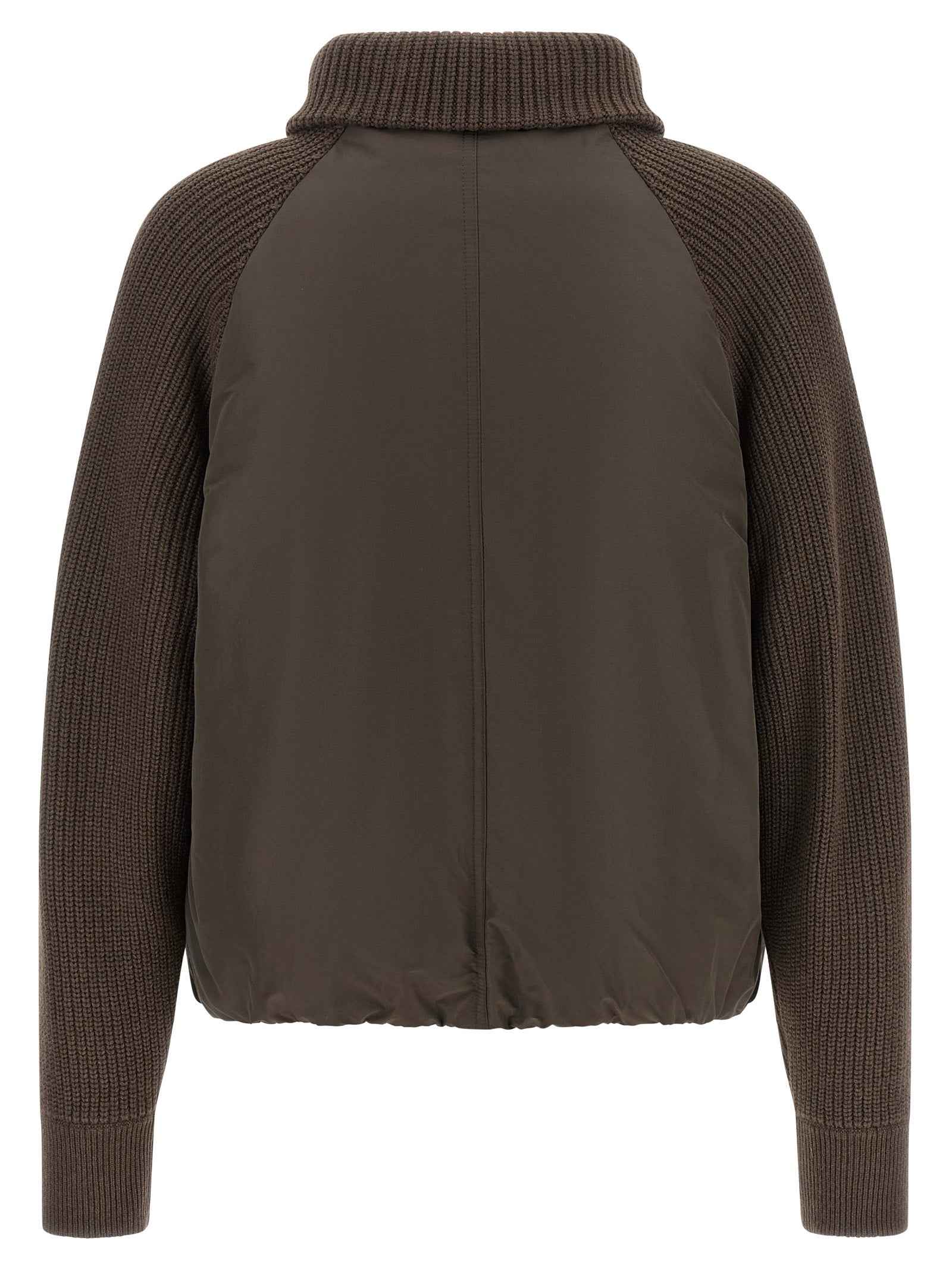 Brunello Cucinelli Brown Cotton Full-Length Jacket