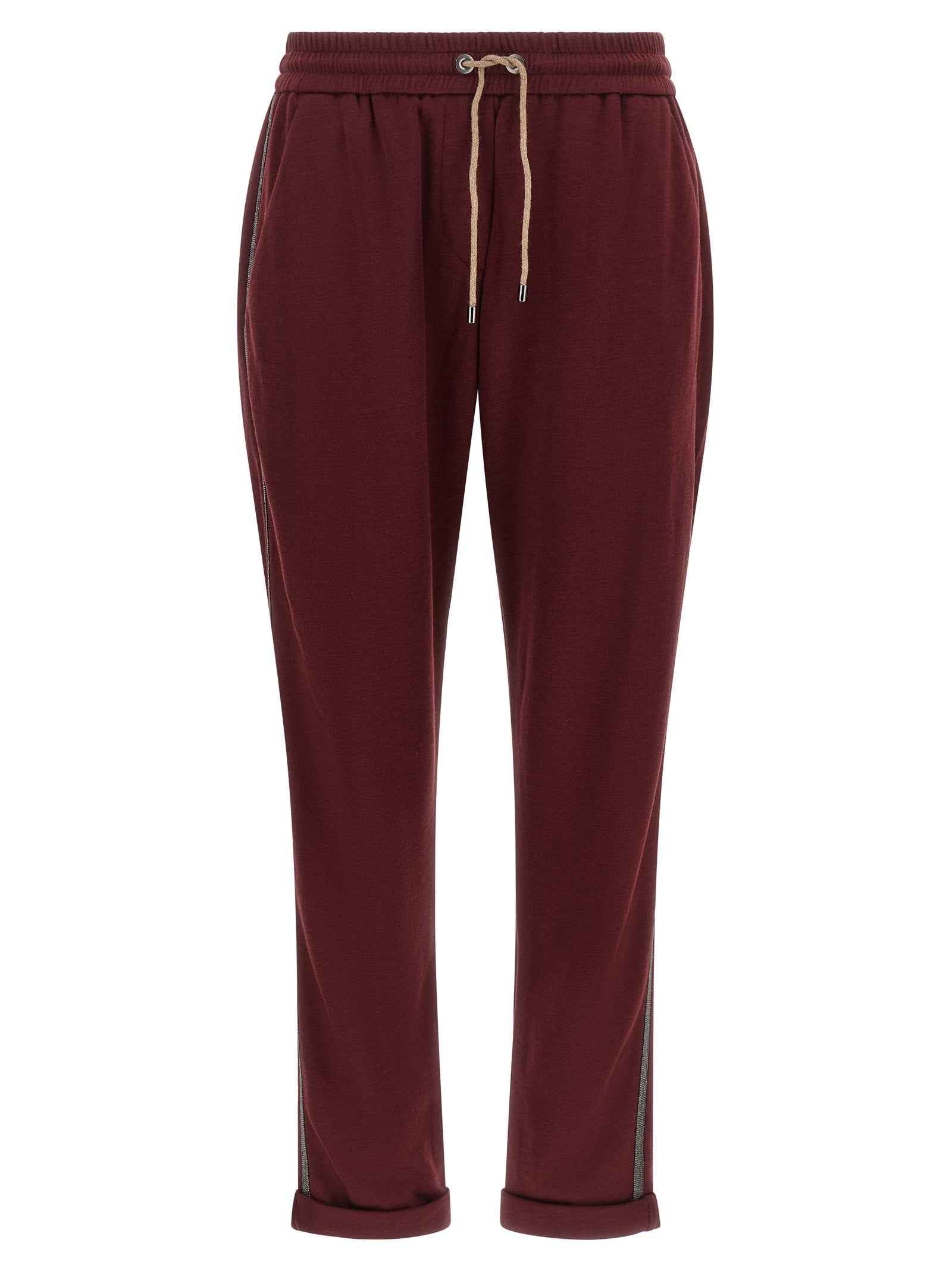Brunello Cucinelli Bordeaux Cotton Joggers (Workout Pants)