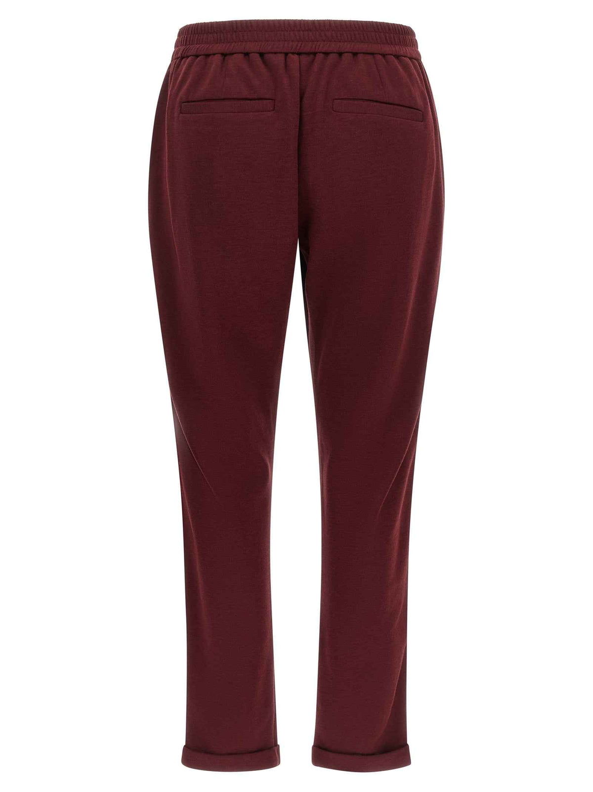 Brunello Cucinelli Bordeaux Cotton Joggers (Workout Pants)
