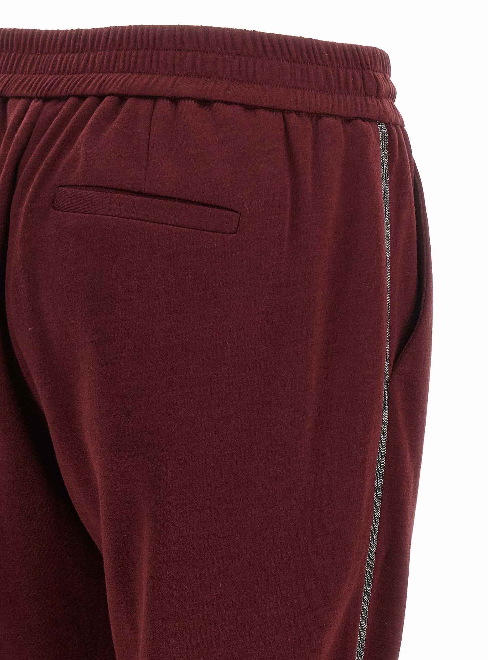 Brunello Cucinelli Bordeaux Cotton Joggers (Workout Pants)