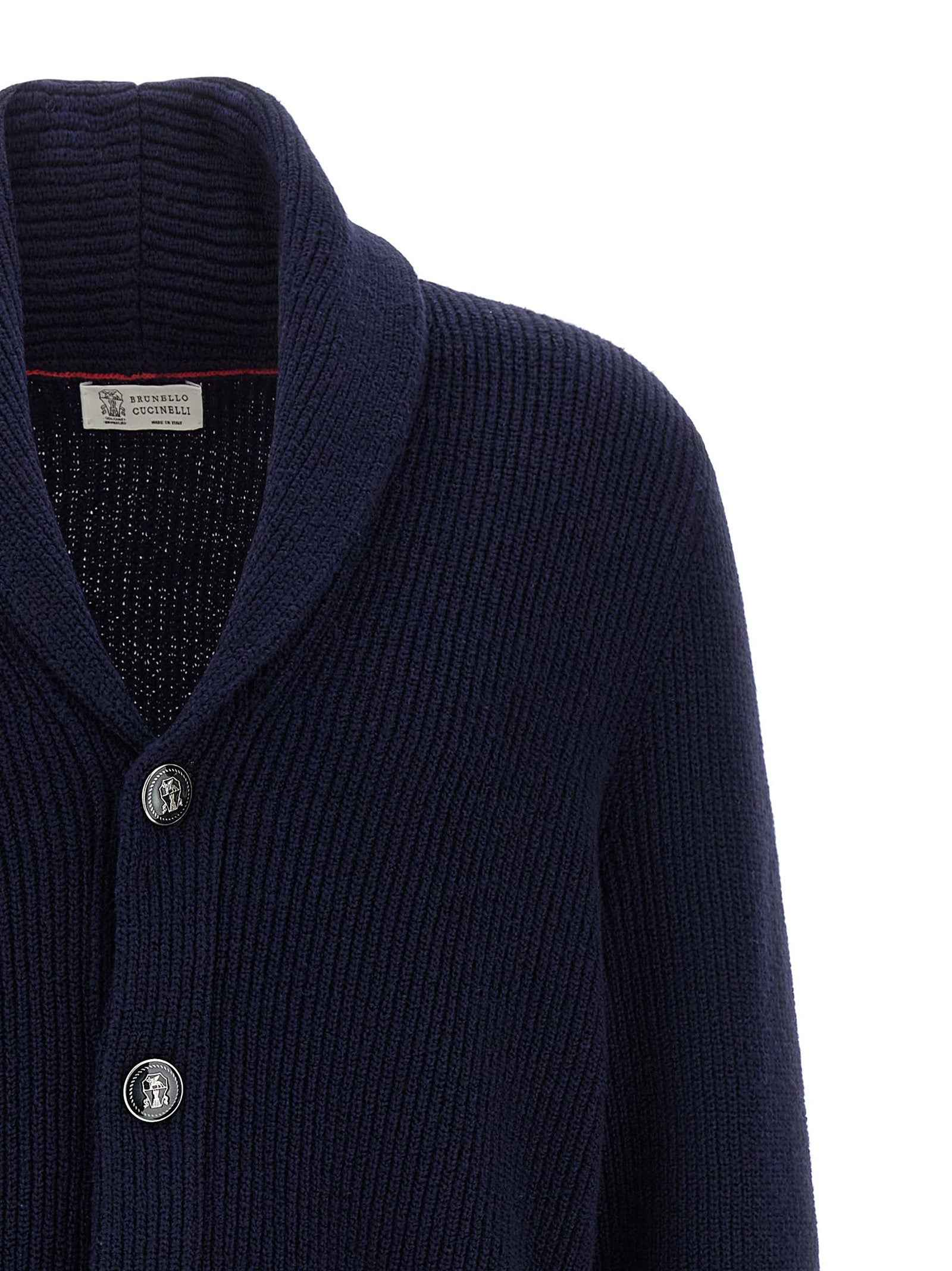Brunello Cucinelli Blue Cotton Cardigan