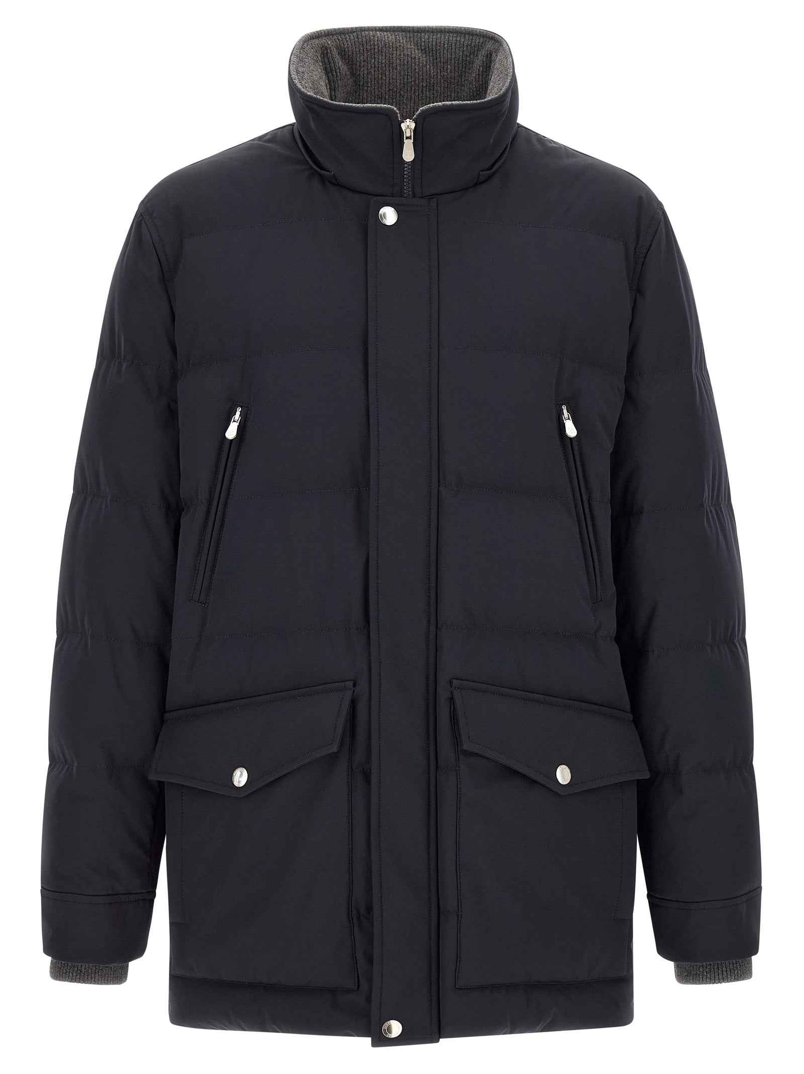 Brunello Cucinelli Blue Polyamide Parka