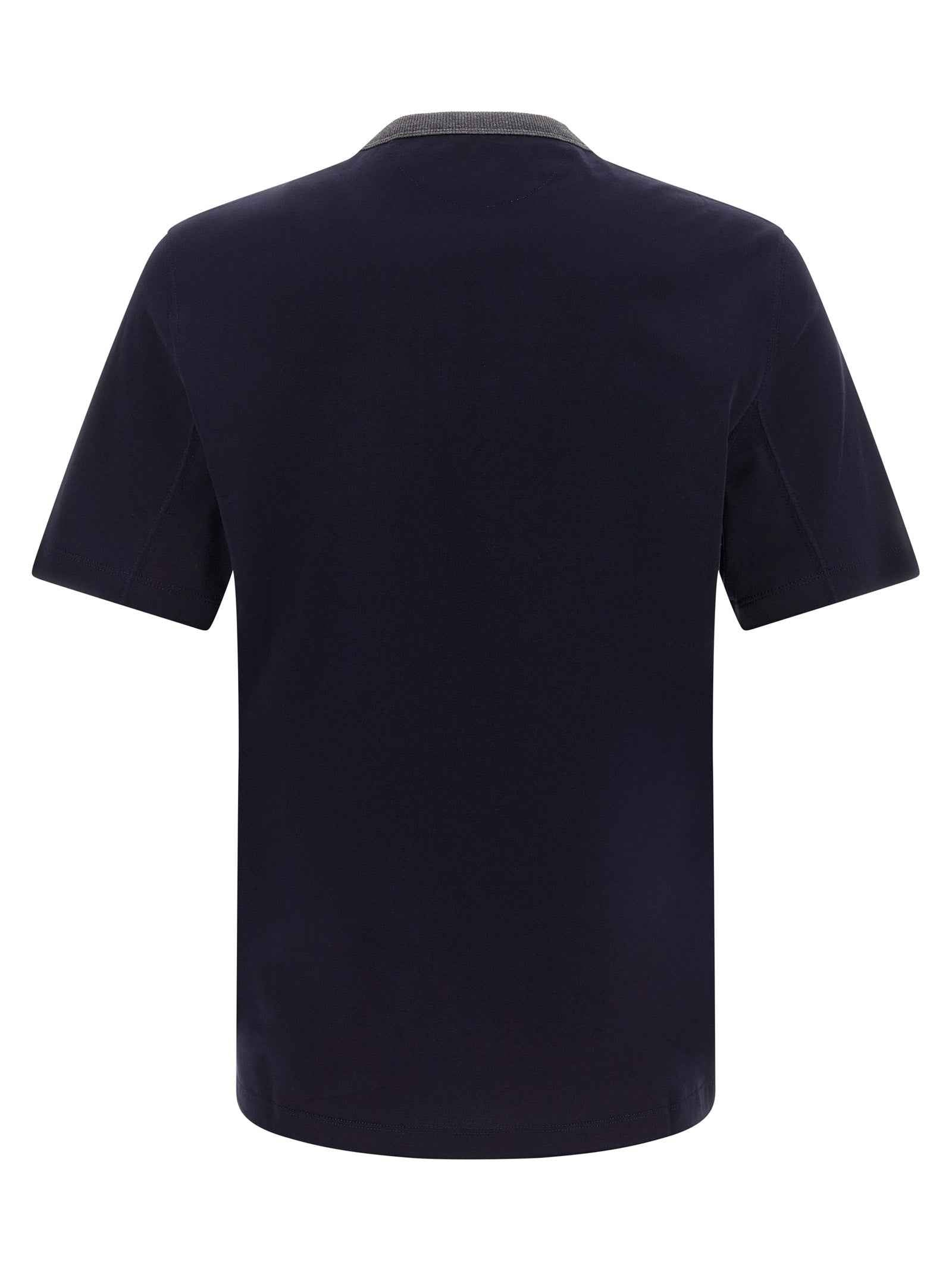 Brunello Cucinelli Blue Cotton T-Shirt