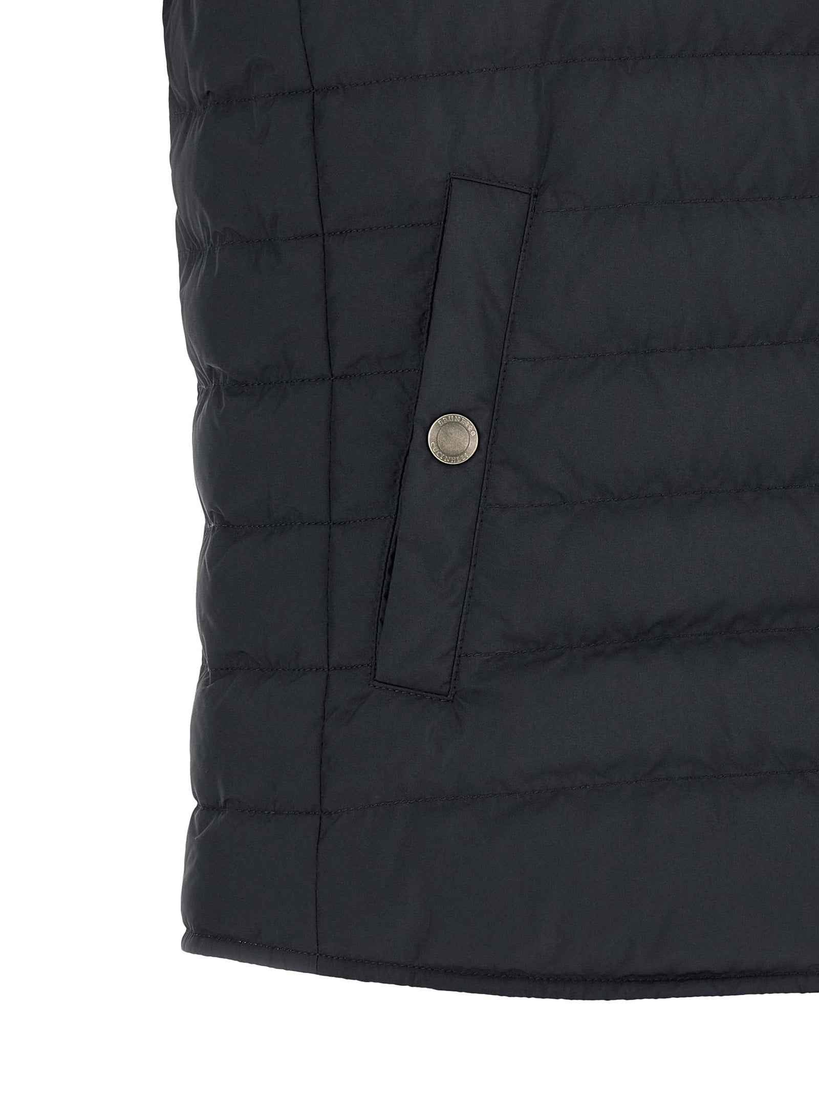 Brunello Cucinelli Blue Polyester Sleeveless Jacket