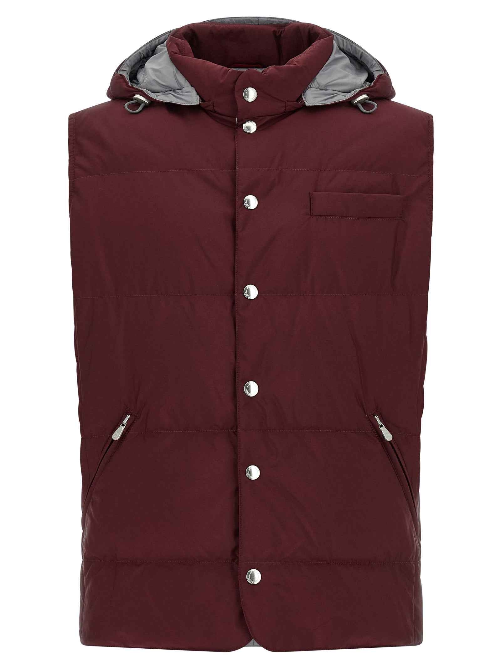Brunello Cucinelli Bordeaux Polyester Sleeveless Jacket