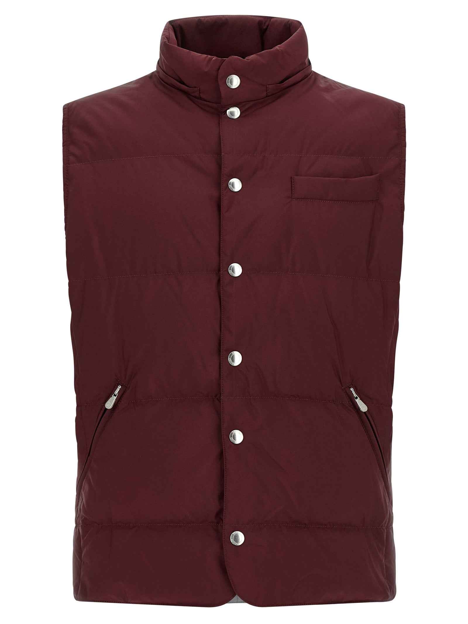 Brunello Cucinelli Bordeaux Polyester Sleeveless Jacket