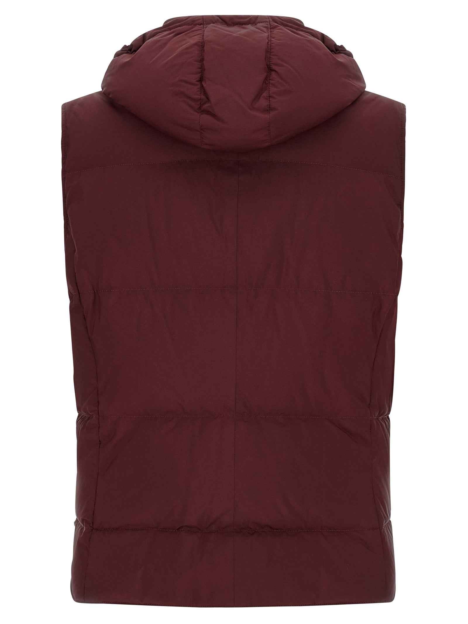 Brunello Cucinelli Bordeaux Polyester Sleeveless Jacket