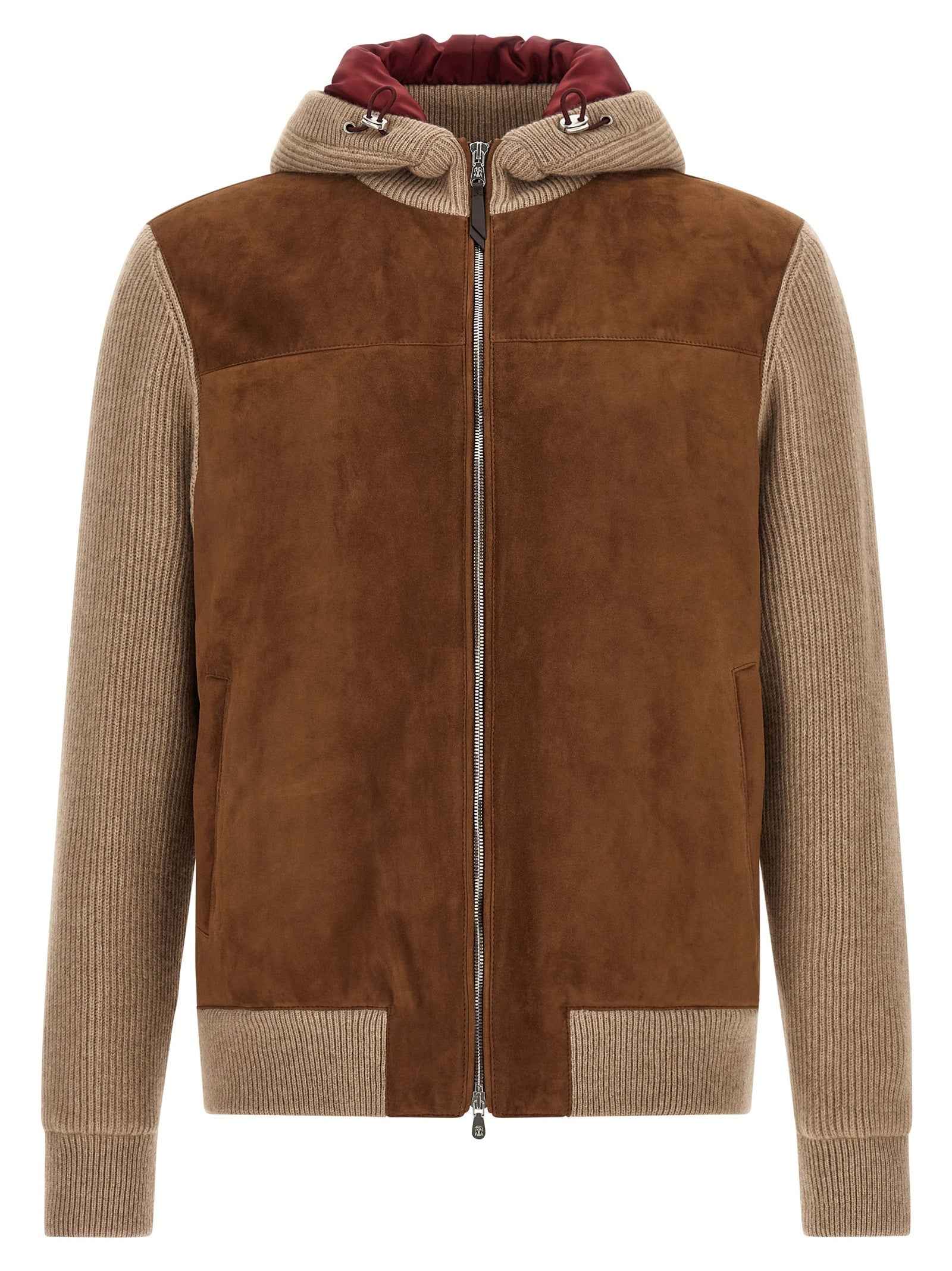 Brunello Cucinelli Brown Lamb Leather Bomber