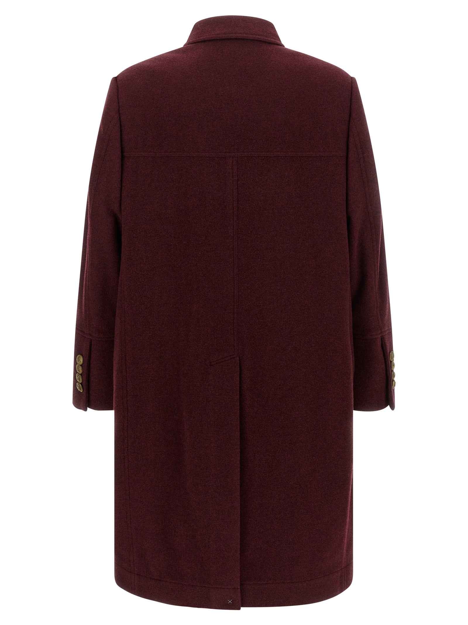 Brunello Cucinelli Bordeaux Cashmere Coat