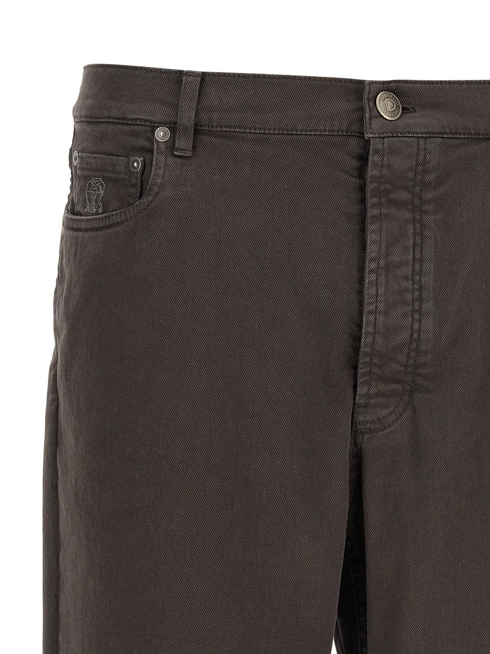 Brunello Cucinelli Brown Cotton Straight-Leg Jeans